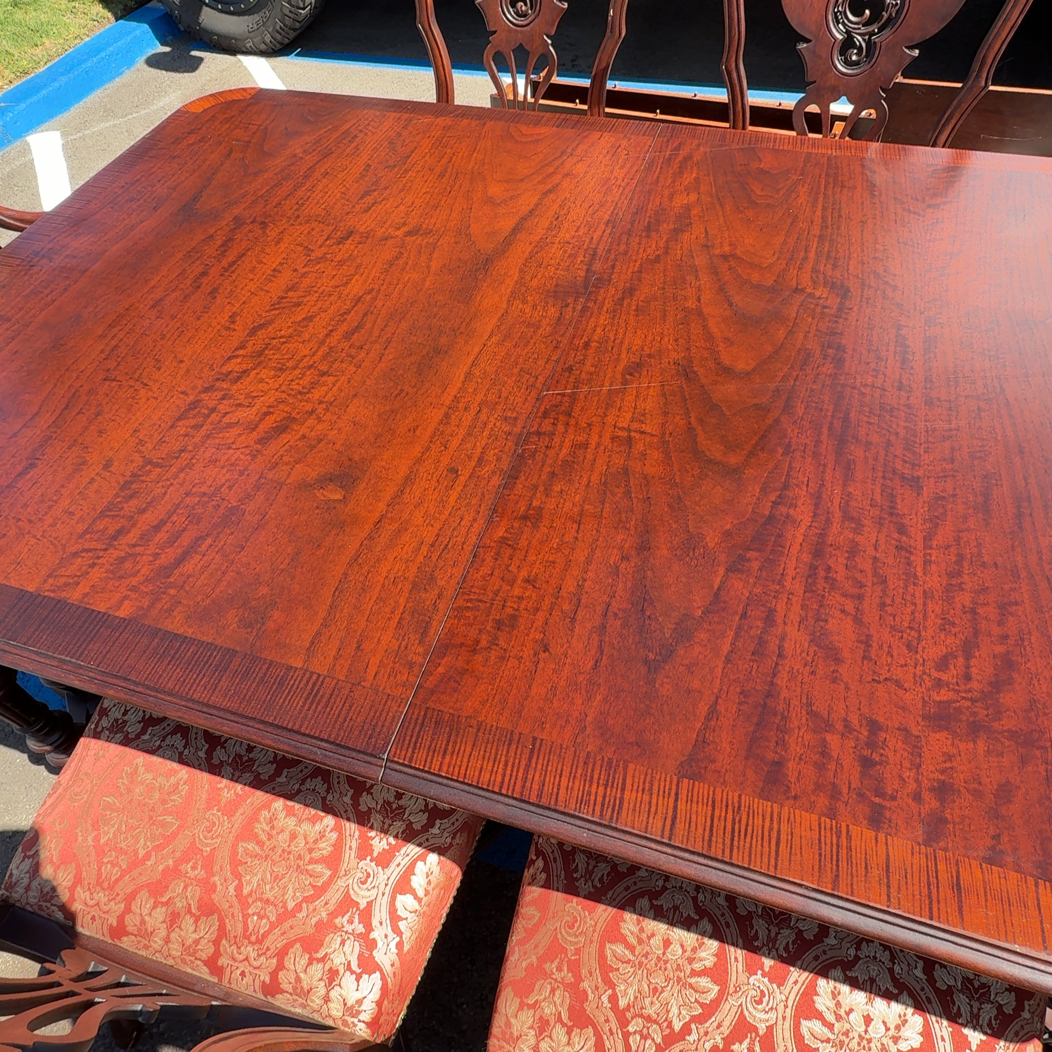 Antique 1920's Jacobean 9 Pc Dining Table Set