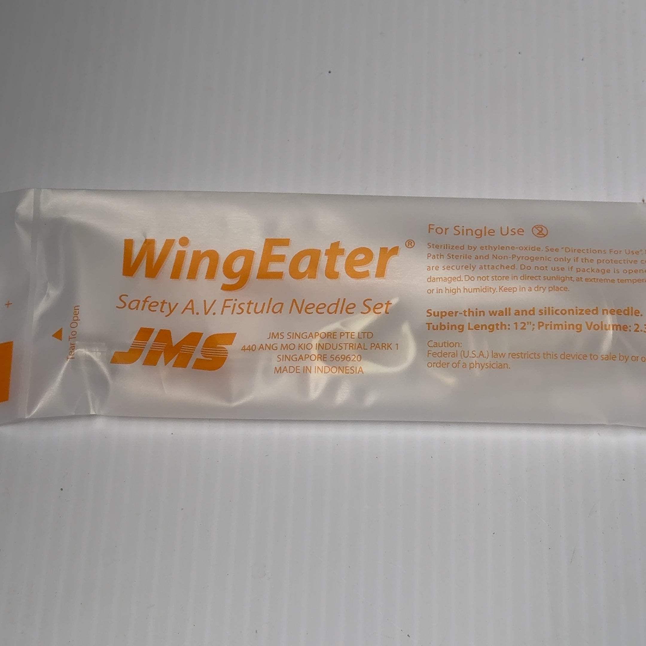 Lot of 20 - JMS WingEater Safety A.V. Fistula Needle Set 14GX 1" BE w/Clamp