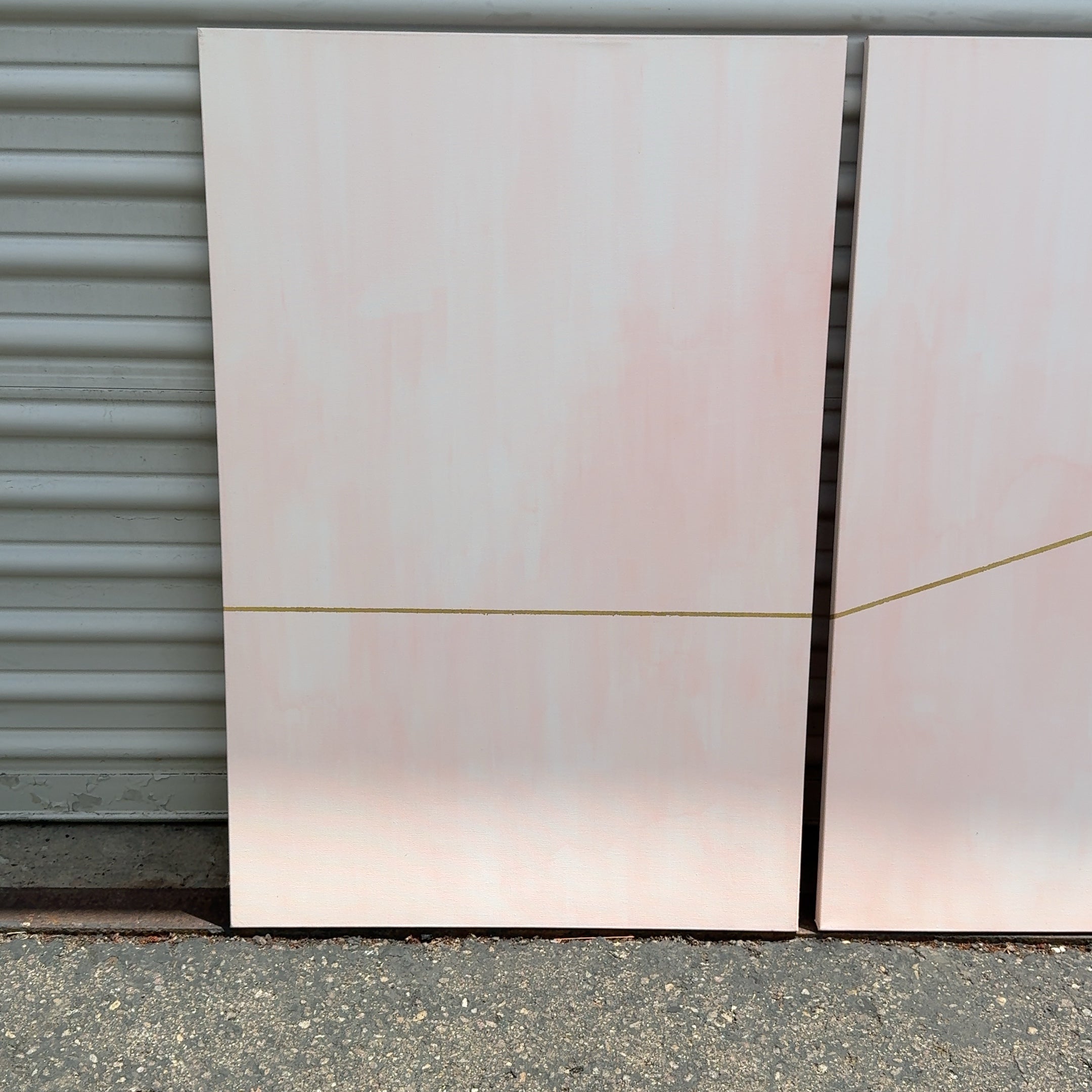 3-Piece Original Art 36" Tall, 72" Wide Pink / Gold