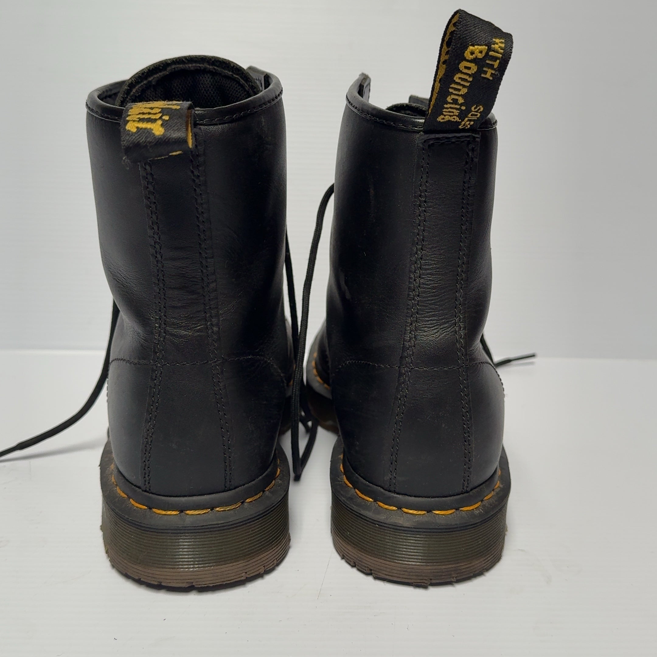Dr Doc Martens Black Safety Leather Boot Men's 10 Women's 11 Excellent Condition