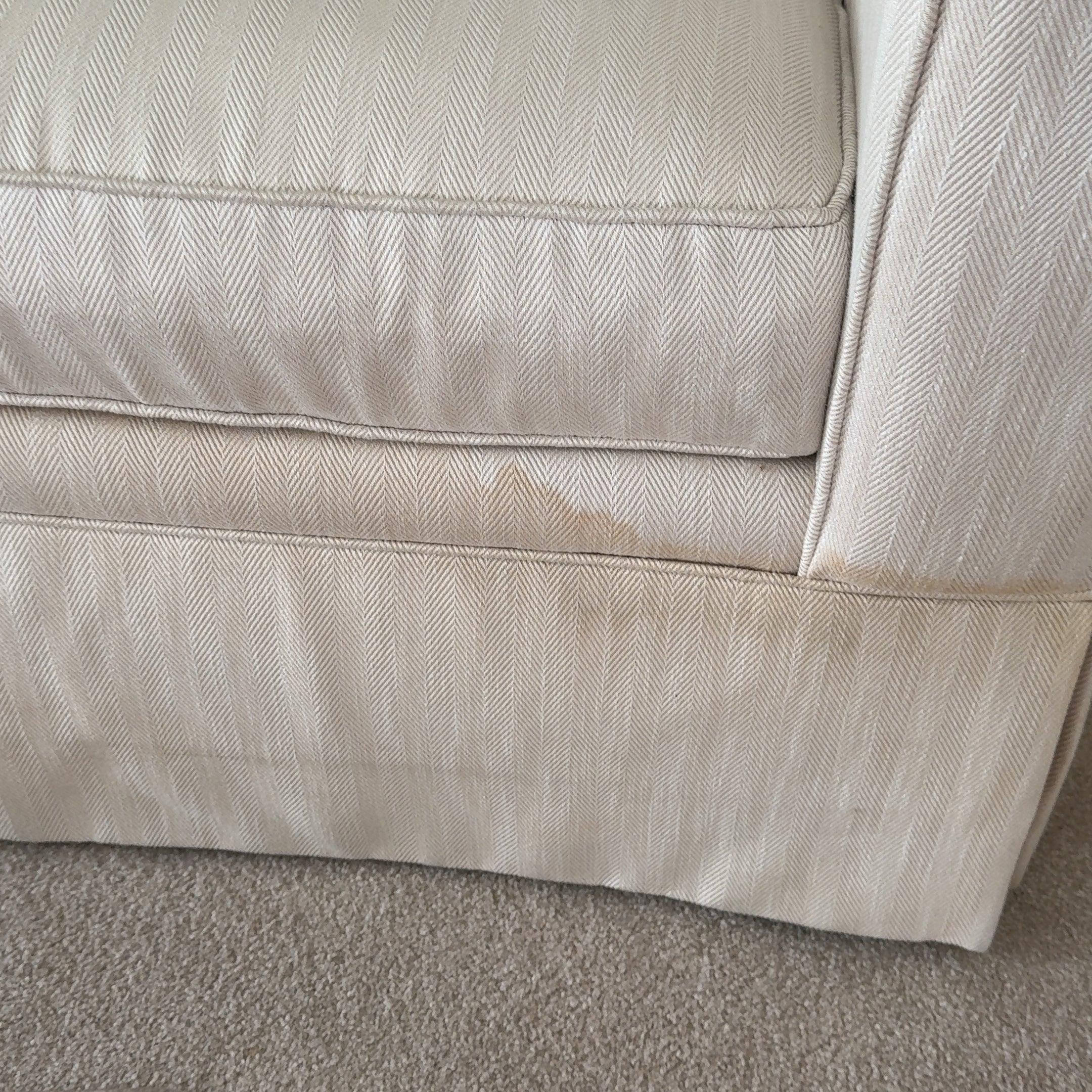Bassett True Custom Roll Arm Sofa in Creme