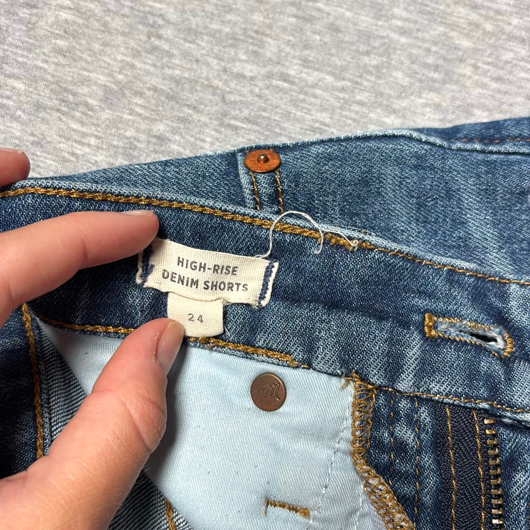 Madewell High-Rise Denim Shorts Raw Hem Sz. 24