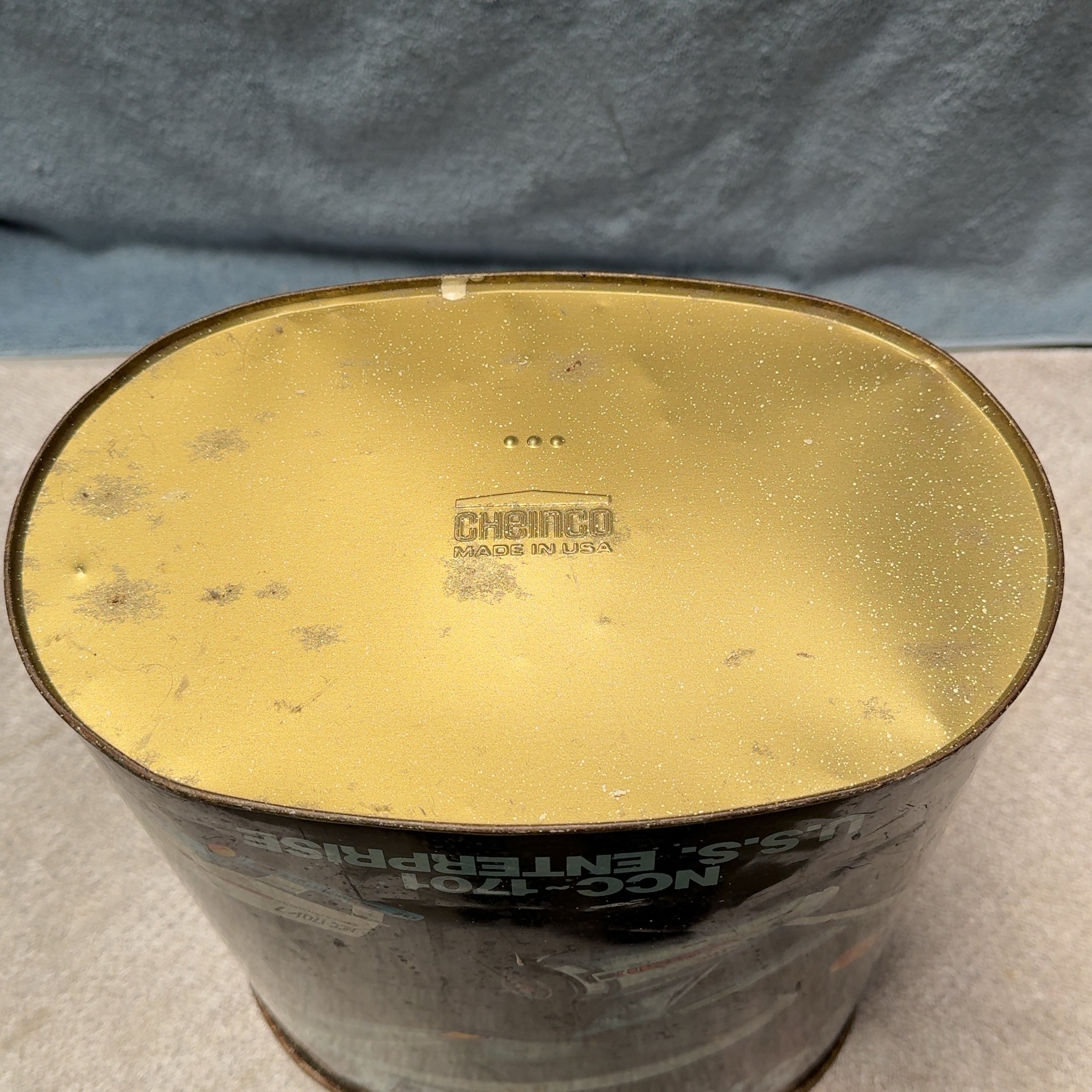 Rare! 1977 Star Trek USS Enterprise Metal Trash Can