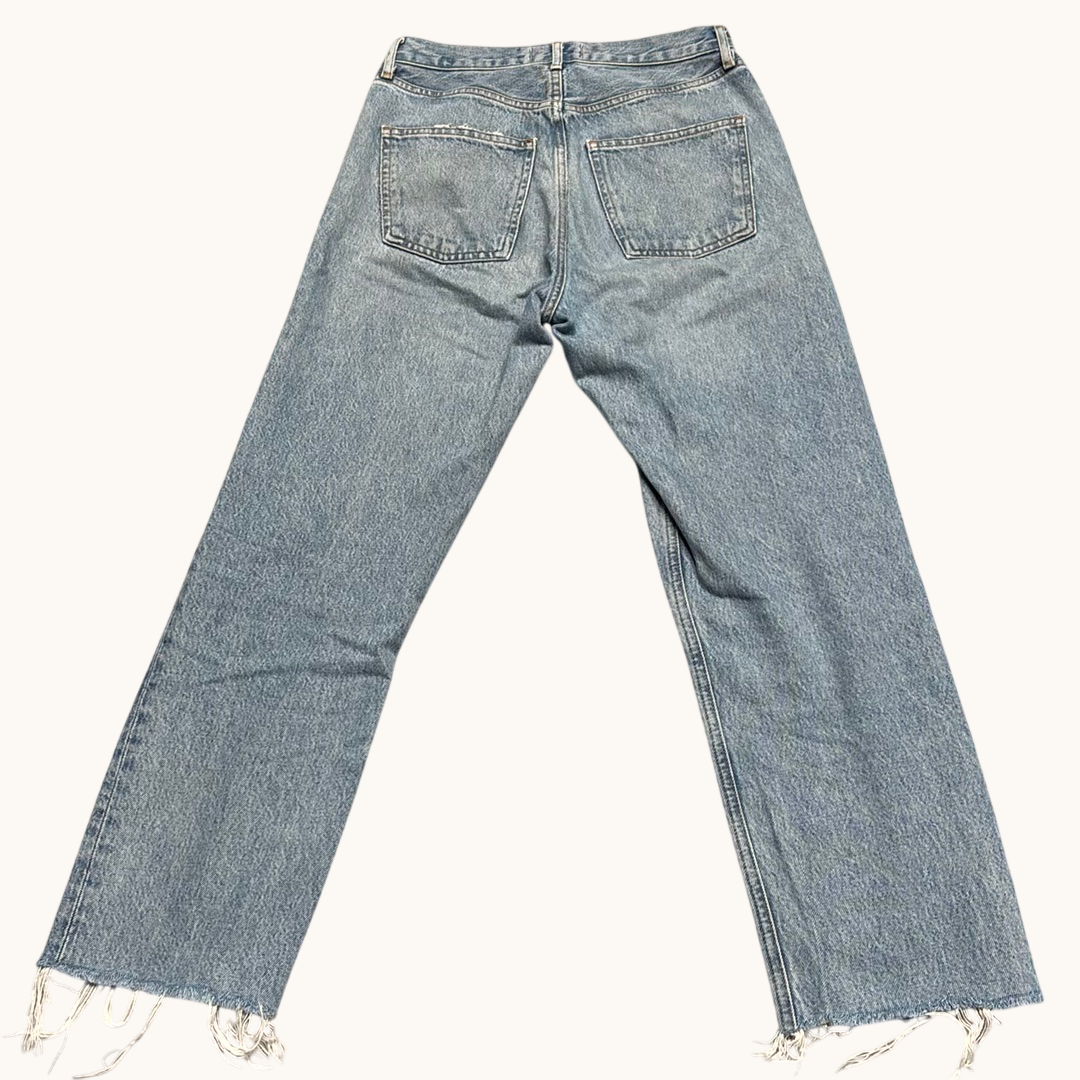 AGOLDE 90's Jean High Rise Straight Leg Crop Denim Raw Hem A069-1371