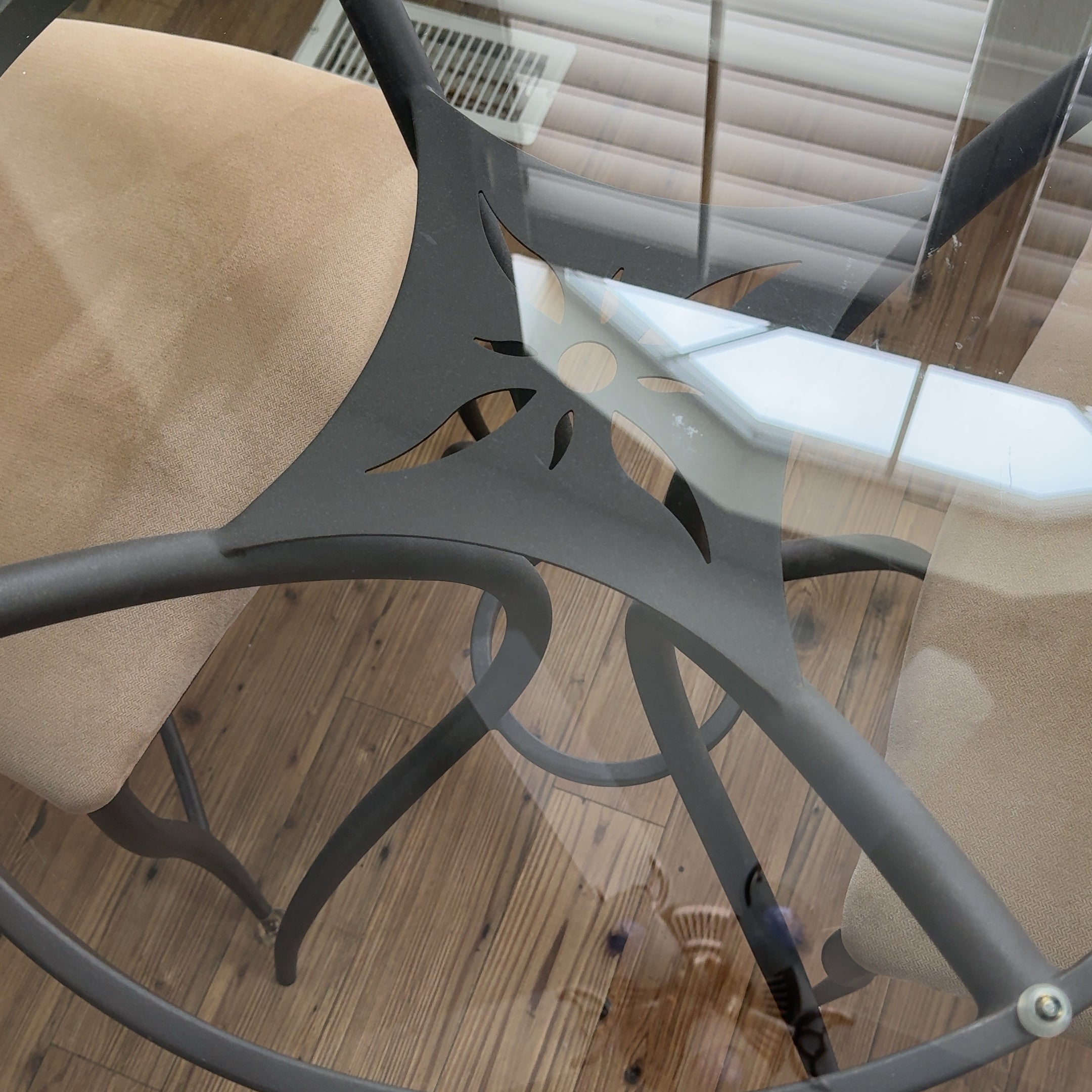 Small Breakfast Nook Glass Table & 2 Chairs