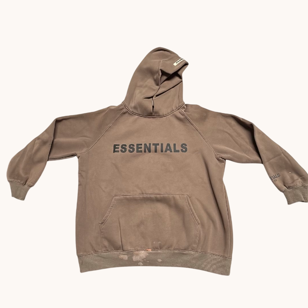 Essentials Fear Of God Pullover Hoodie Size Medium Brown