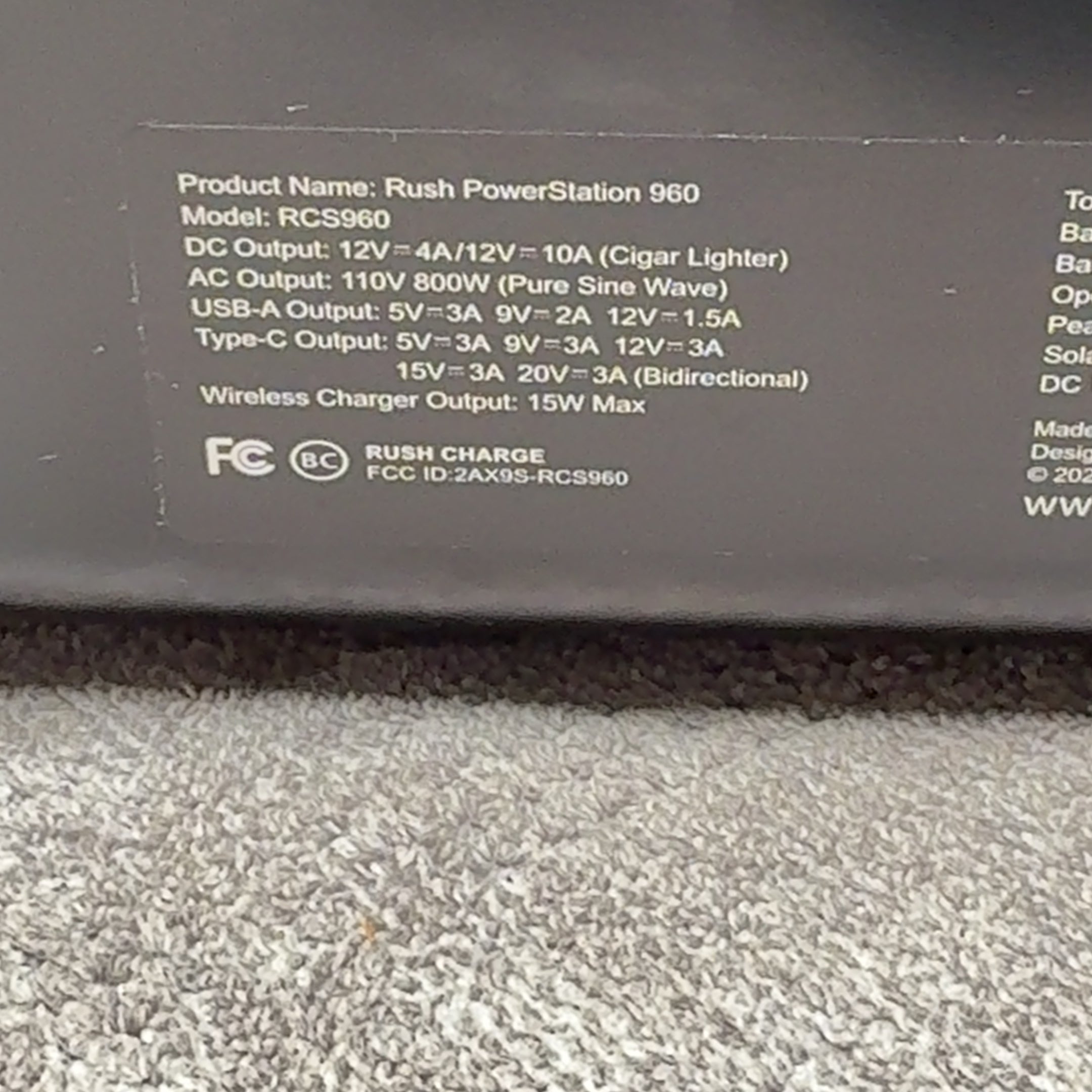 Rush PowerStation 960 Portable 960 Watts