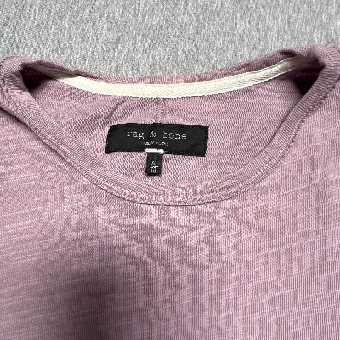 Rag & Bone Slub Cotton Short Sleeve Tee Mauve Lavender XL