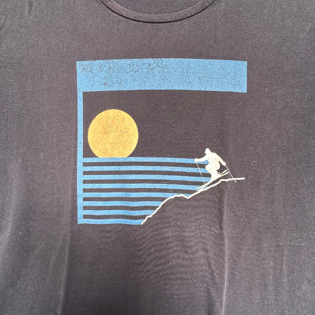 Marine Layer Re-Spun Skier Graphic Tee Black Mens XL Retro Sun Mountain T-Shirt