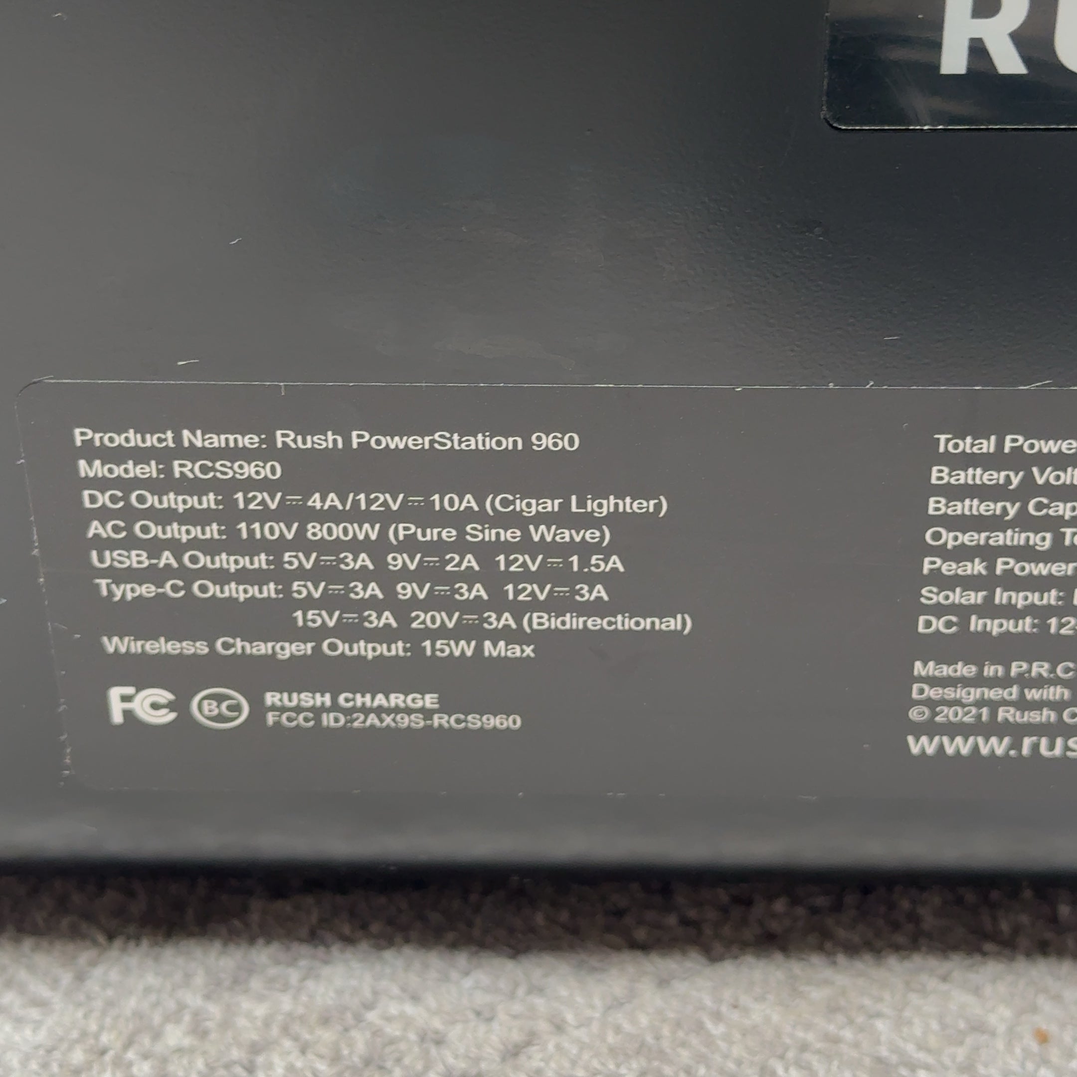 Rush PowerStation 960 Portable 960 Watts