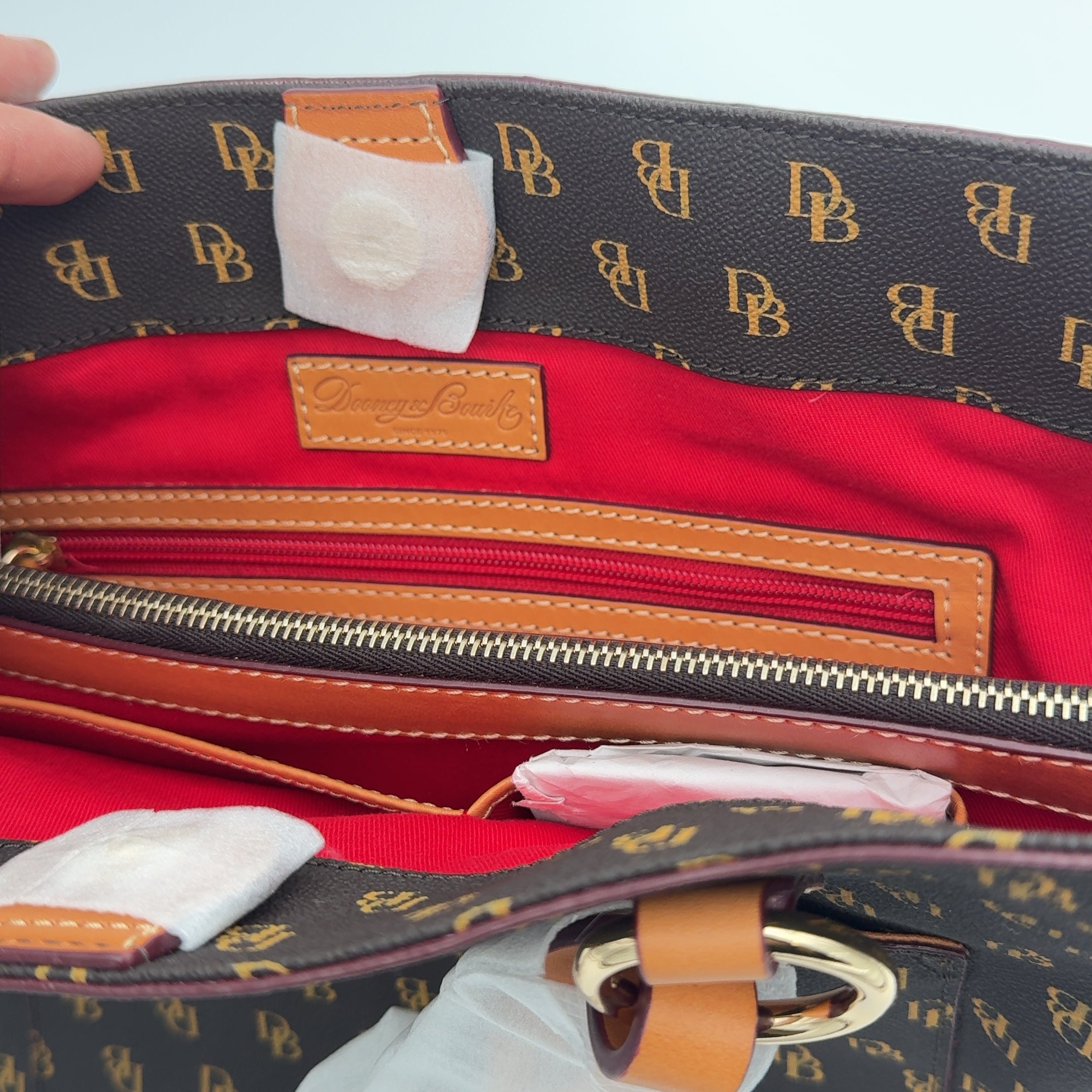 Dooney & Bourke Brown Monogram Leather Tammy Tote NWT!