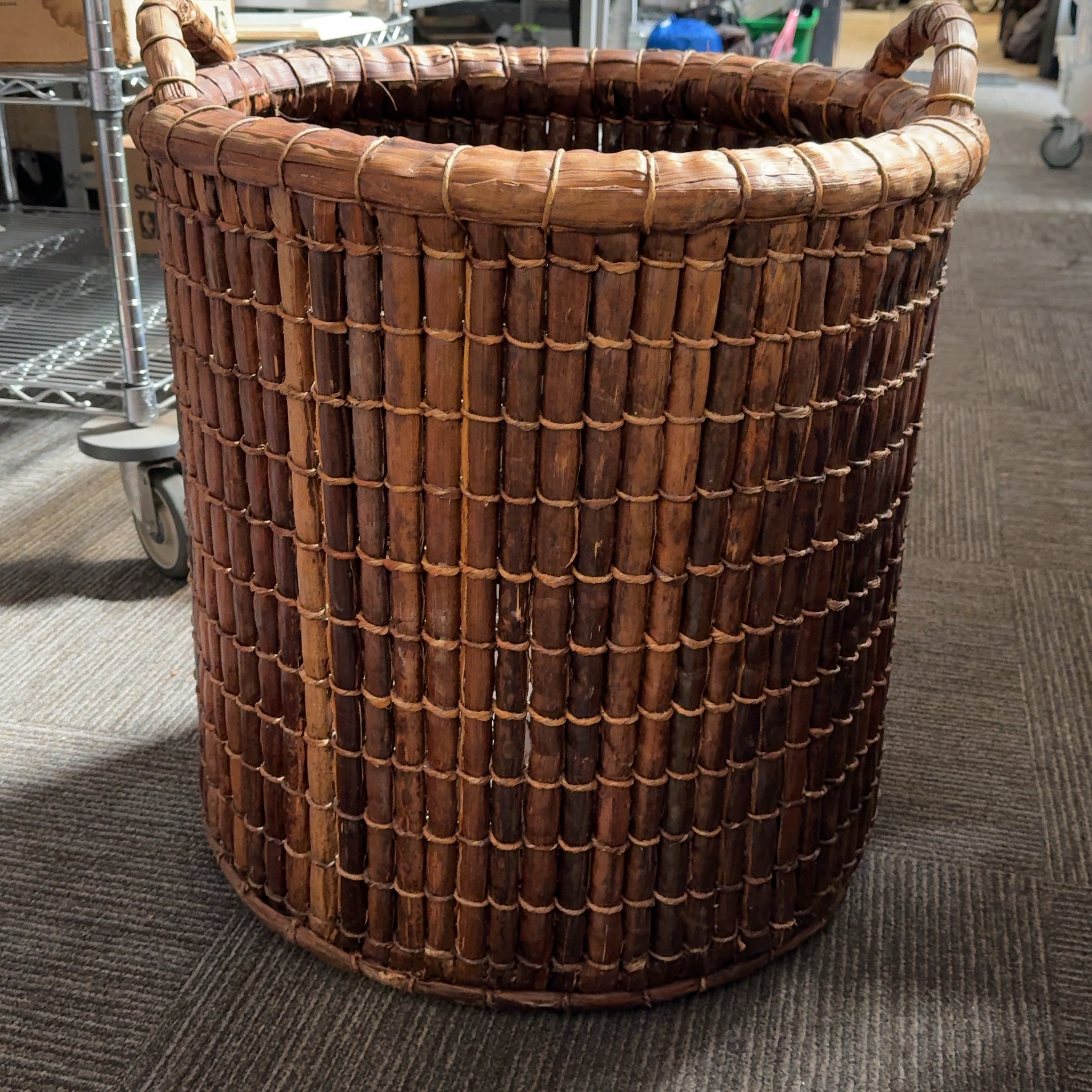 Large Rattan Planter Basket 23" Tall, 23" Diameter