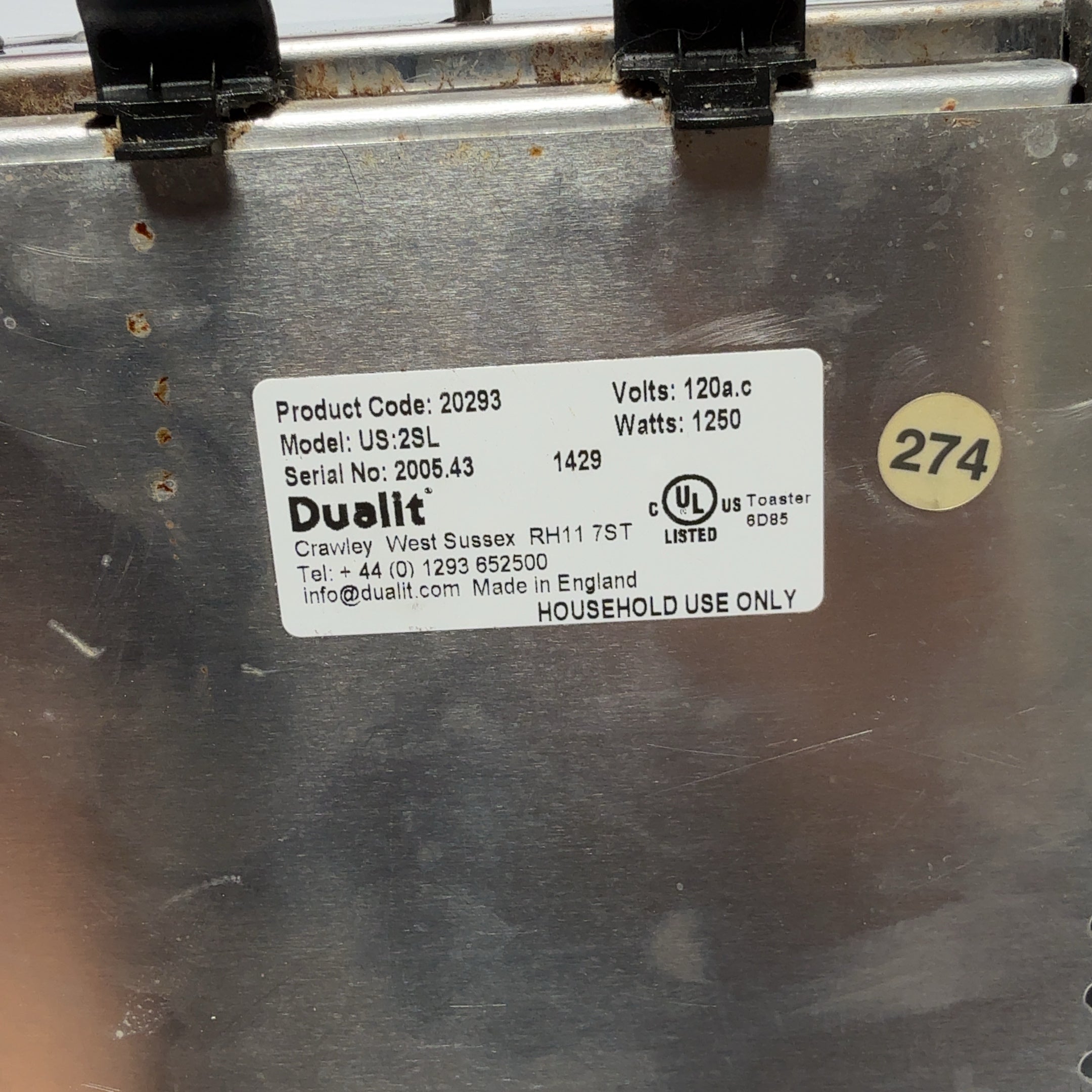 Vintage Classic Dualit 2-Slice Classic Toaster Stainless Steel