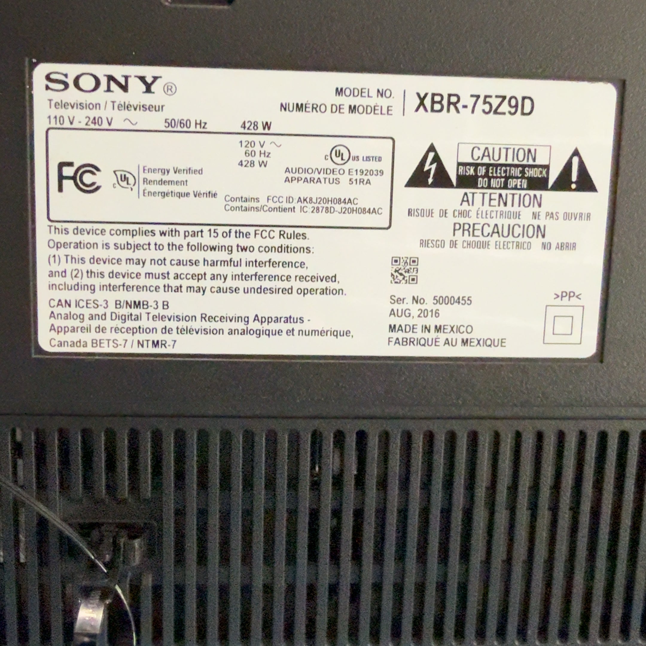 Sony XBR-75Z9D 75" Smart LED 4K Ultra HD TV w/ HDR