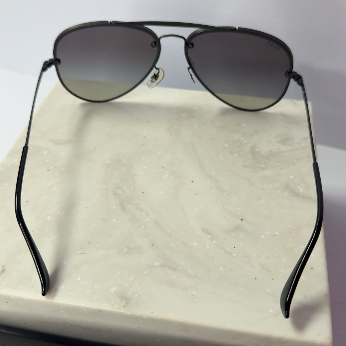Authentic Ray-Ban RB 3584-N 153/11 Black Metal Aviator Sunglasses Grey Gradient