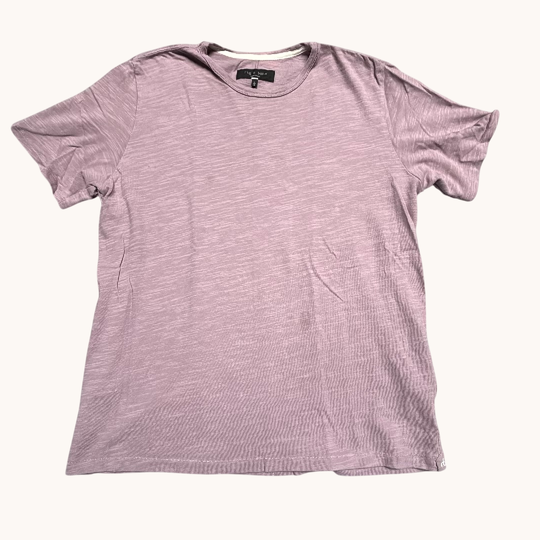 Rag & Bone Slub Cotton Short Sleeve Tee Mauve Lavender XL