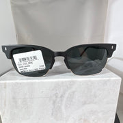 Warby Parker Ames Wide Sunglasses Black Matte Polished Silver 3103 SRW 54-18-145