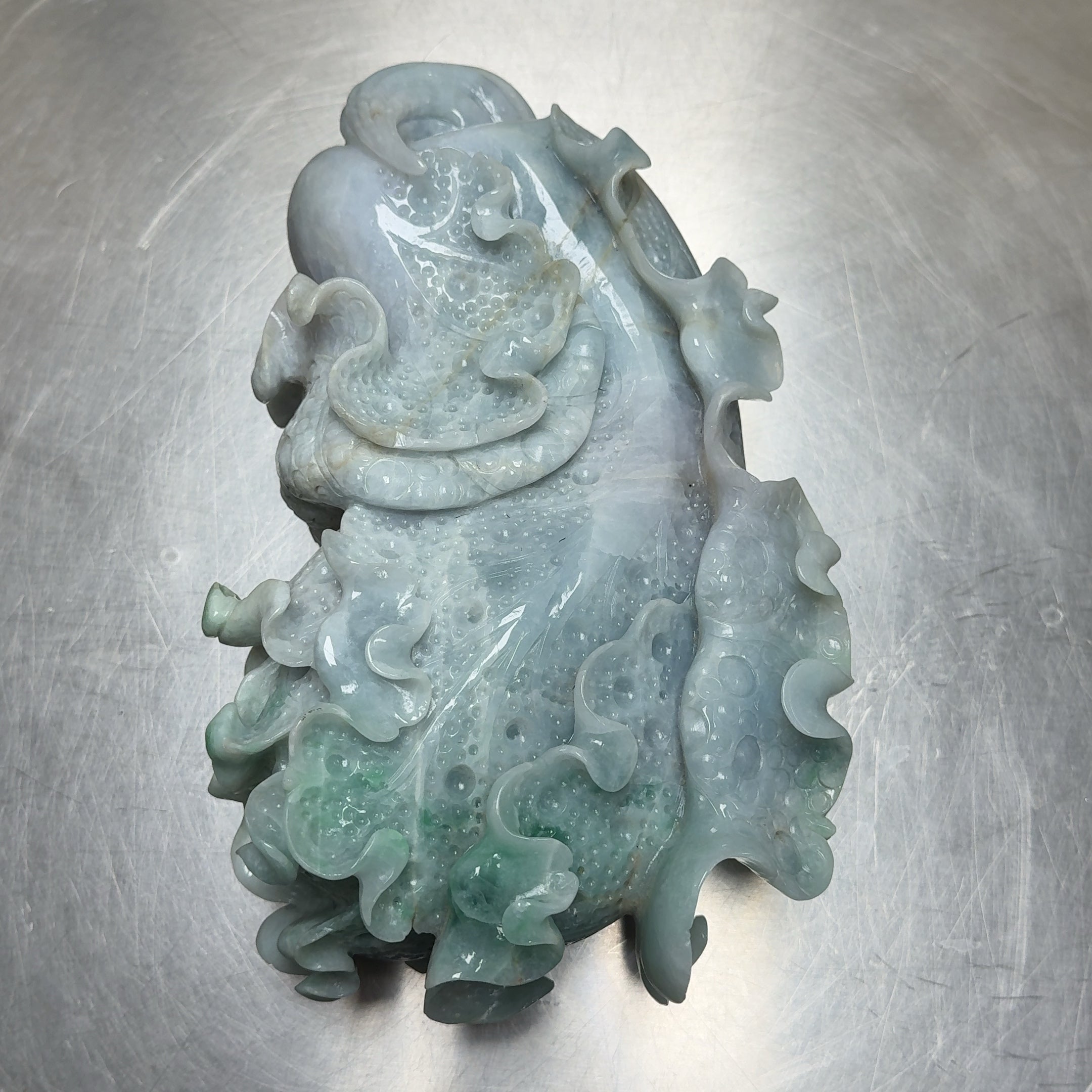 Large Chinese Carving Light Green White Jade Jadeite Sculpture 10 Pounds!
