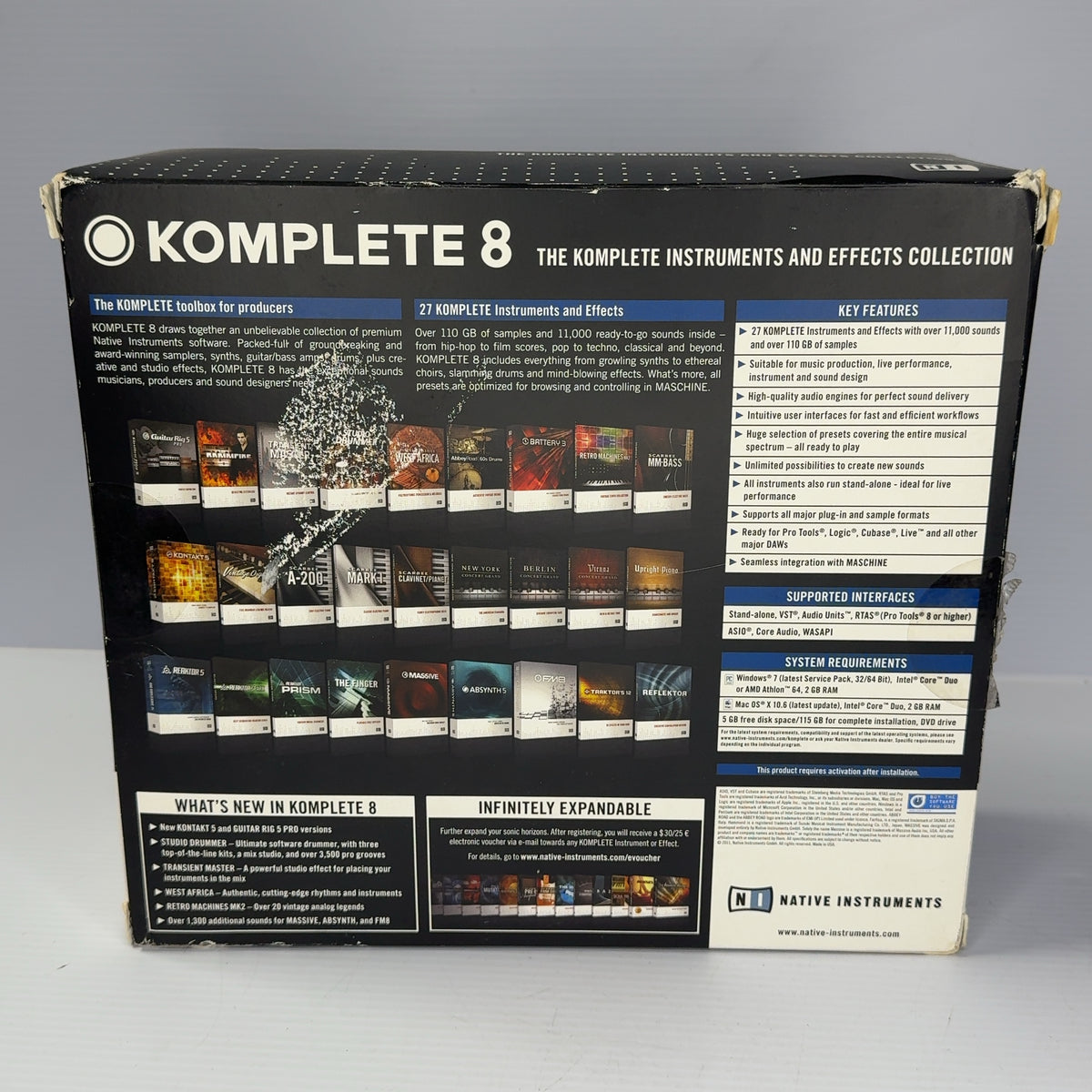Native Instruments Komplete 8 w/ Serial Number, all Disks, Manual, + Stickers