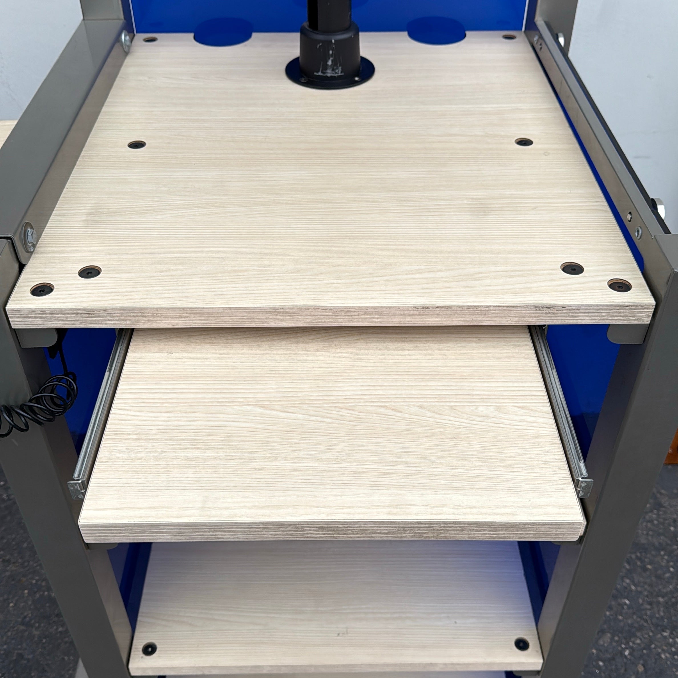 Custom Rolling Checkout Kiosk Steel, Wood, & Plexiglass