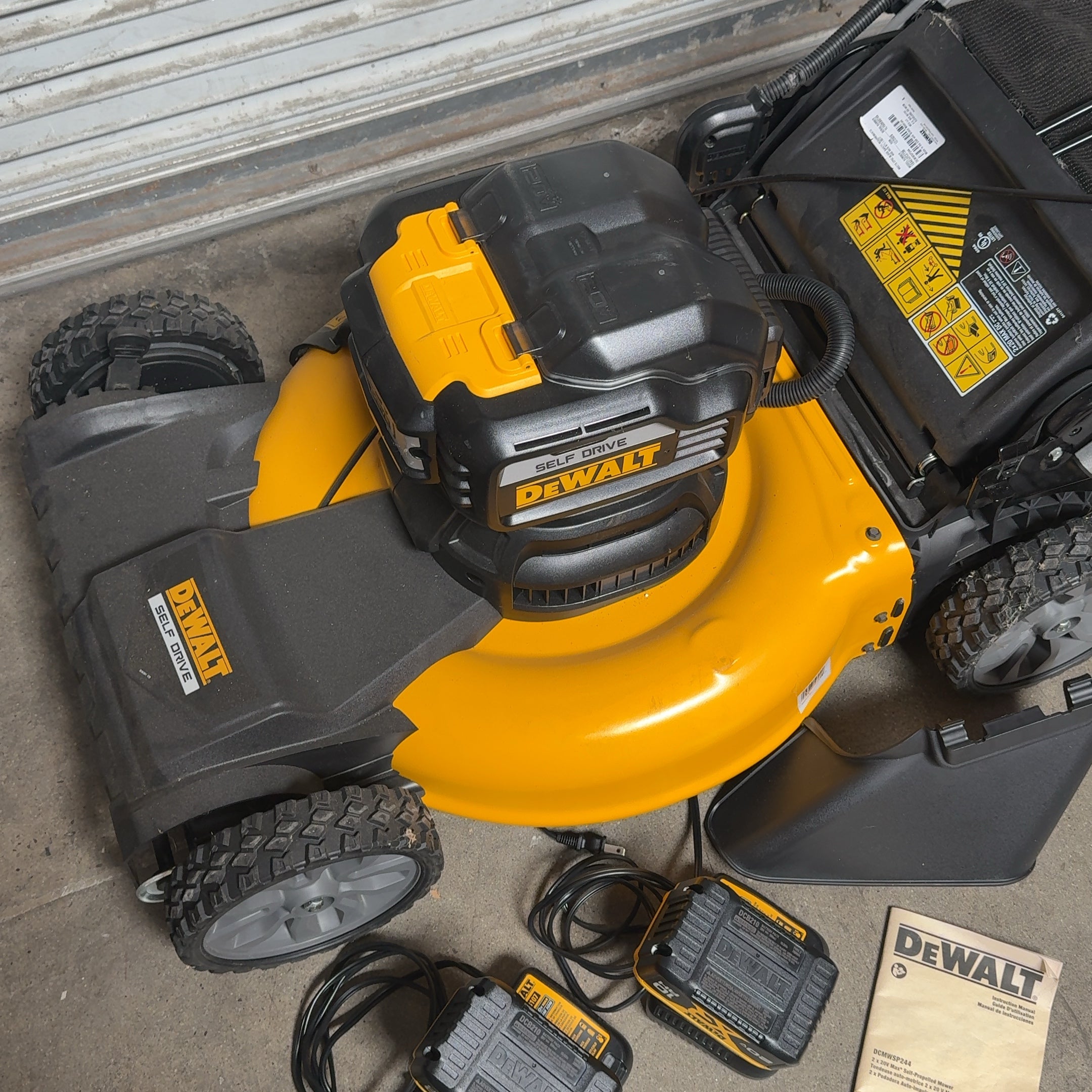 DeWalt Brushless Self Drive Lawn Mower w/ 2 20V Batteries + Chargers