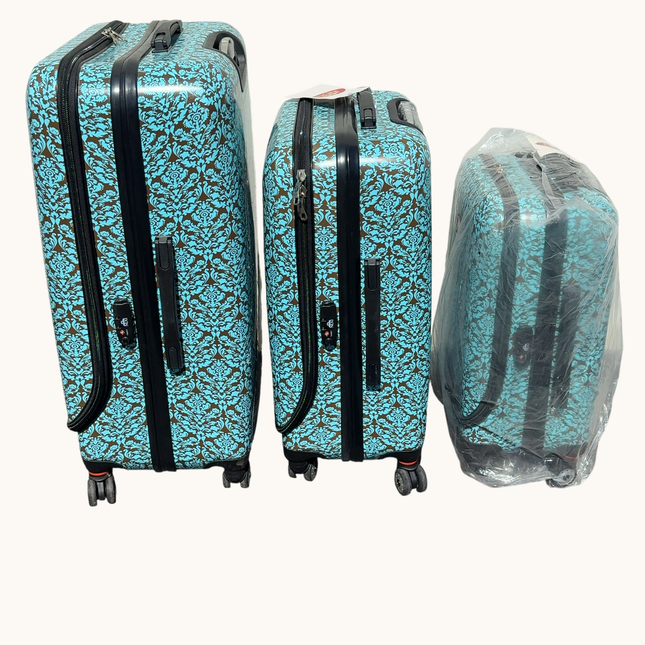Nuki Front Accessible Luggage 3-Piece Lightweight Spinner Roller Set