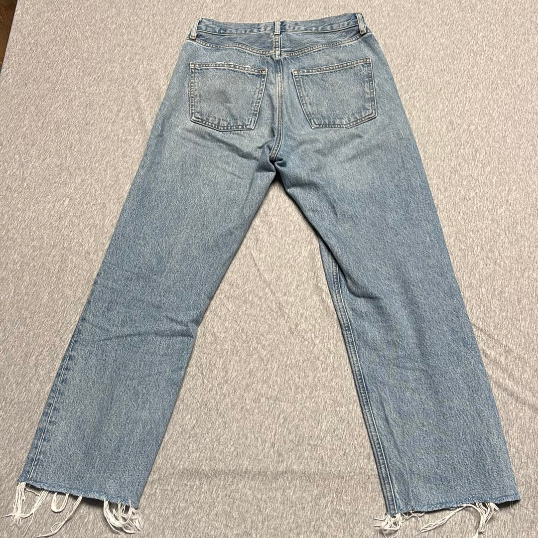 AGOLDE 90's Jean High Rise Straight Leg Crop Denim Raw Hem A069-1371