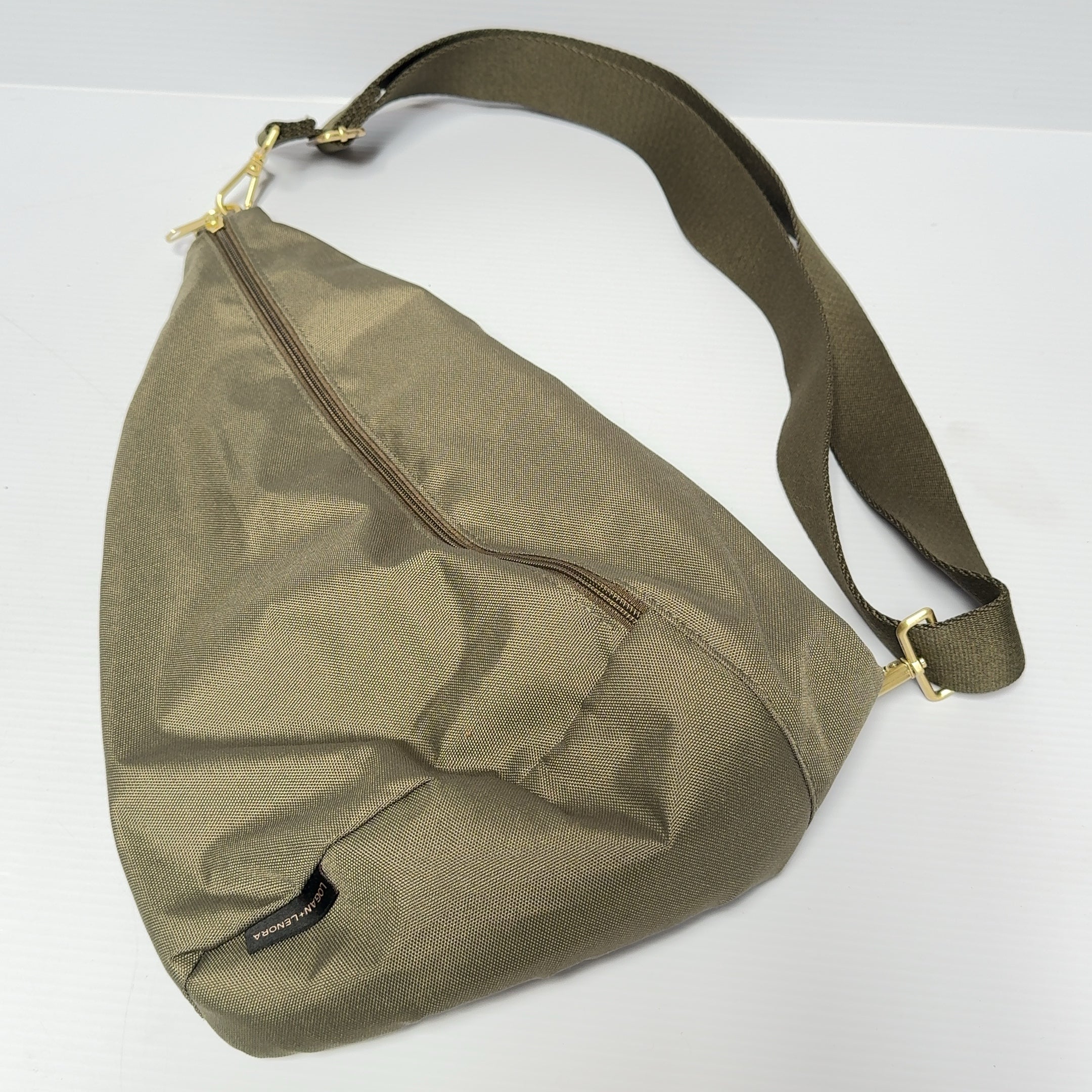 LOGAN + LENORA Canvelle SLING ARMY GREEN BAG Crossbody Waterproof