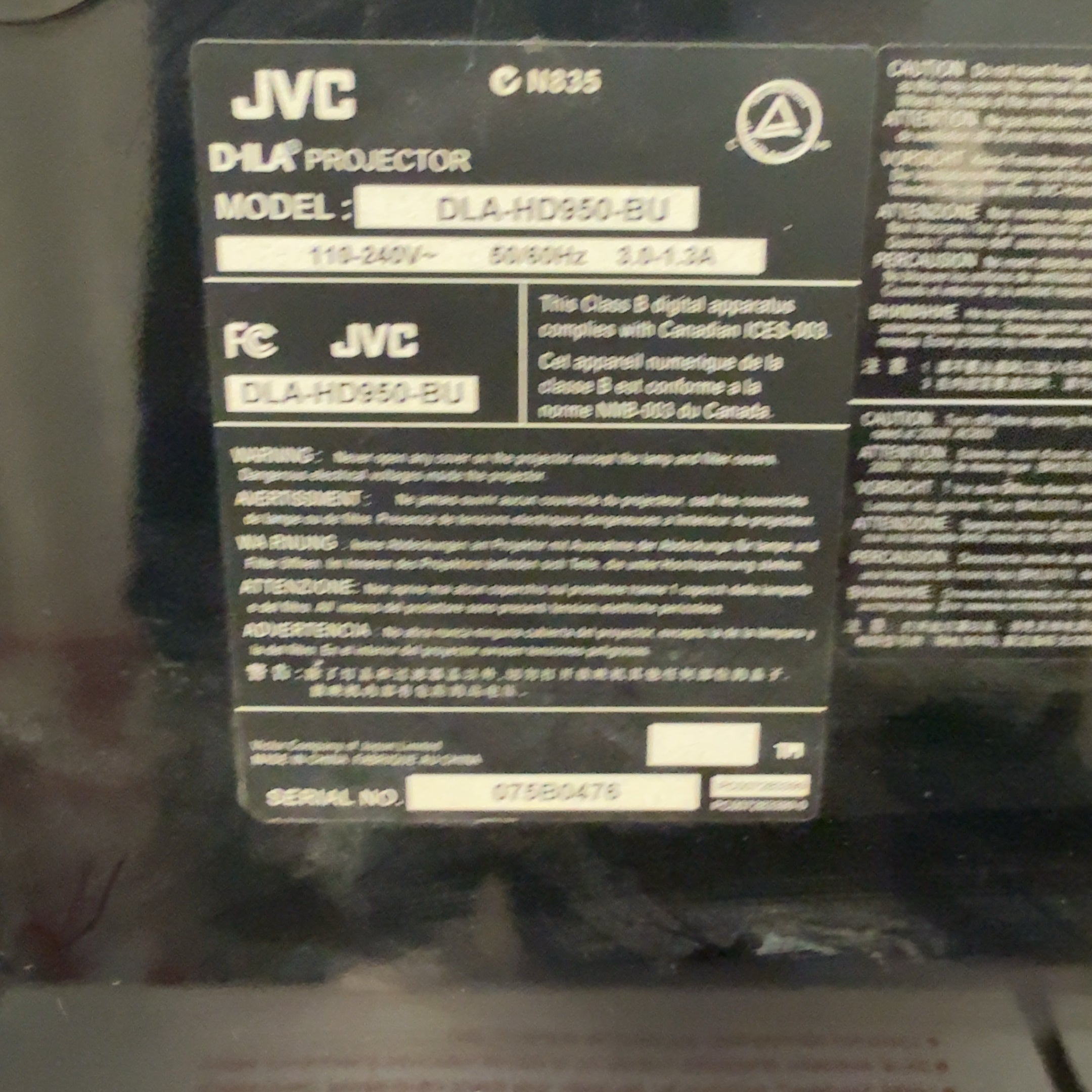 JVC DLA-HD950-BU True HD 1080p D-ILA Projector + Remote + Ceiling Mount