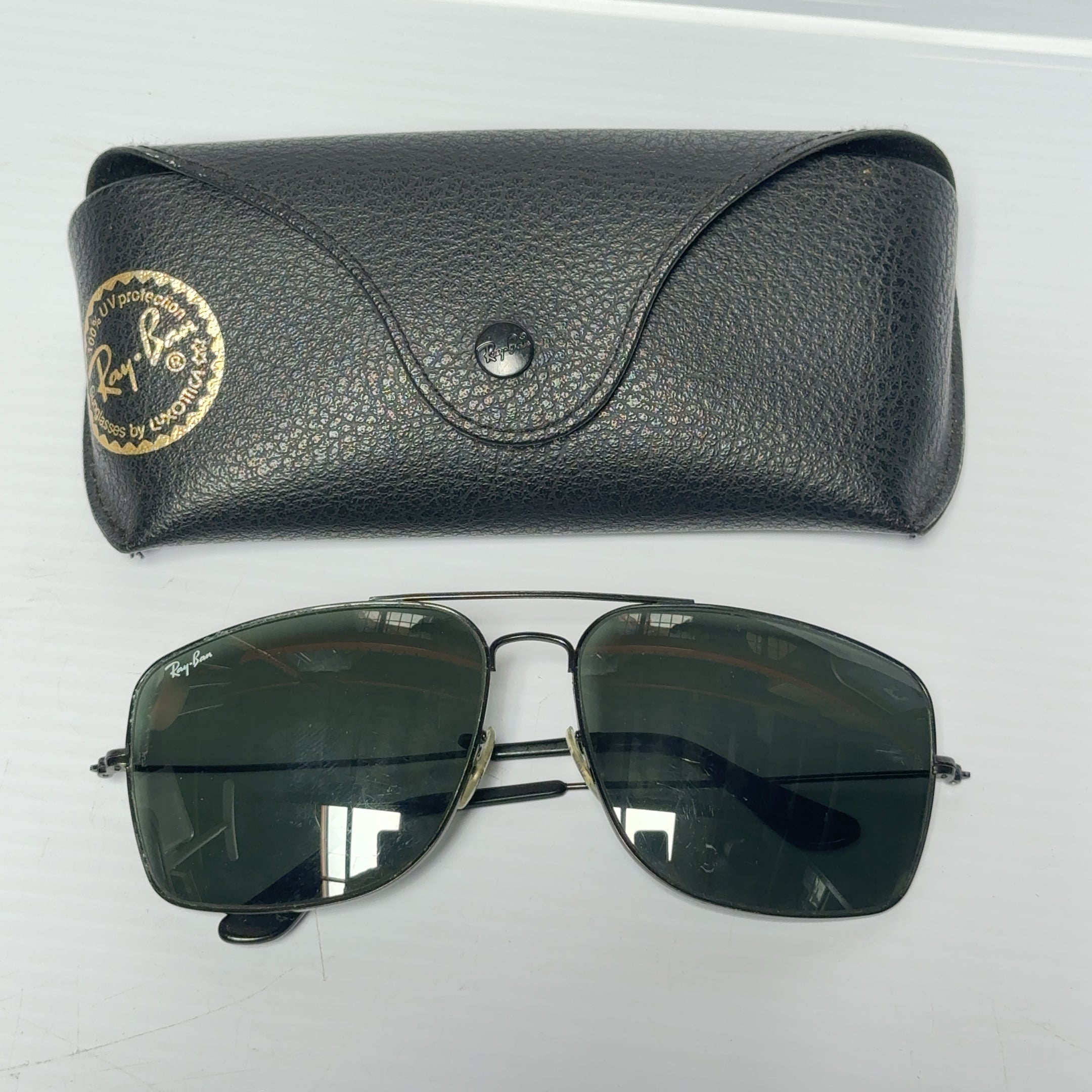 Vintage B&L Ray-Ban W0503 Black Explorer Aviator Sunglasses