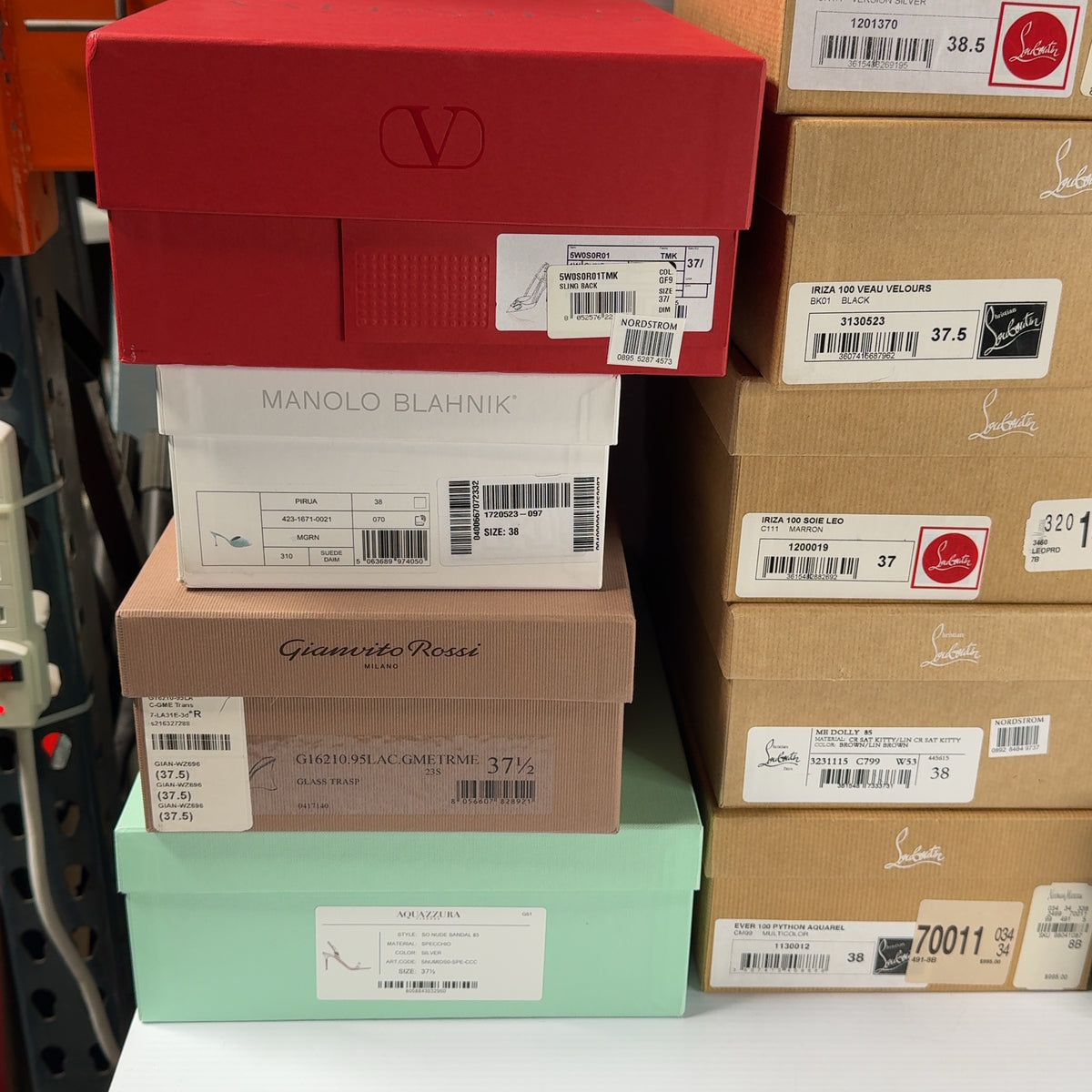 Lot of 14 Designer Shoe Boxes - Gucci, Dior, Louboutin, Jimmy Choo,...