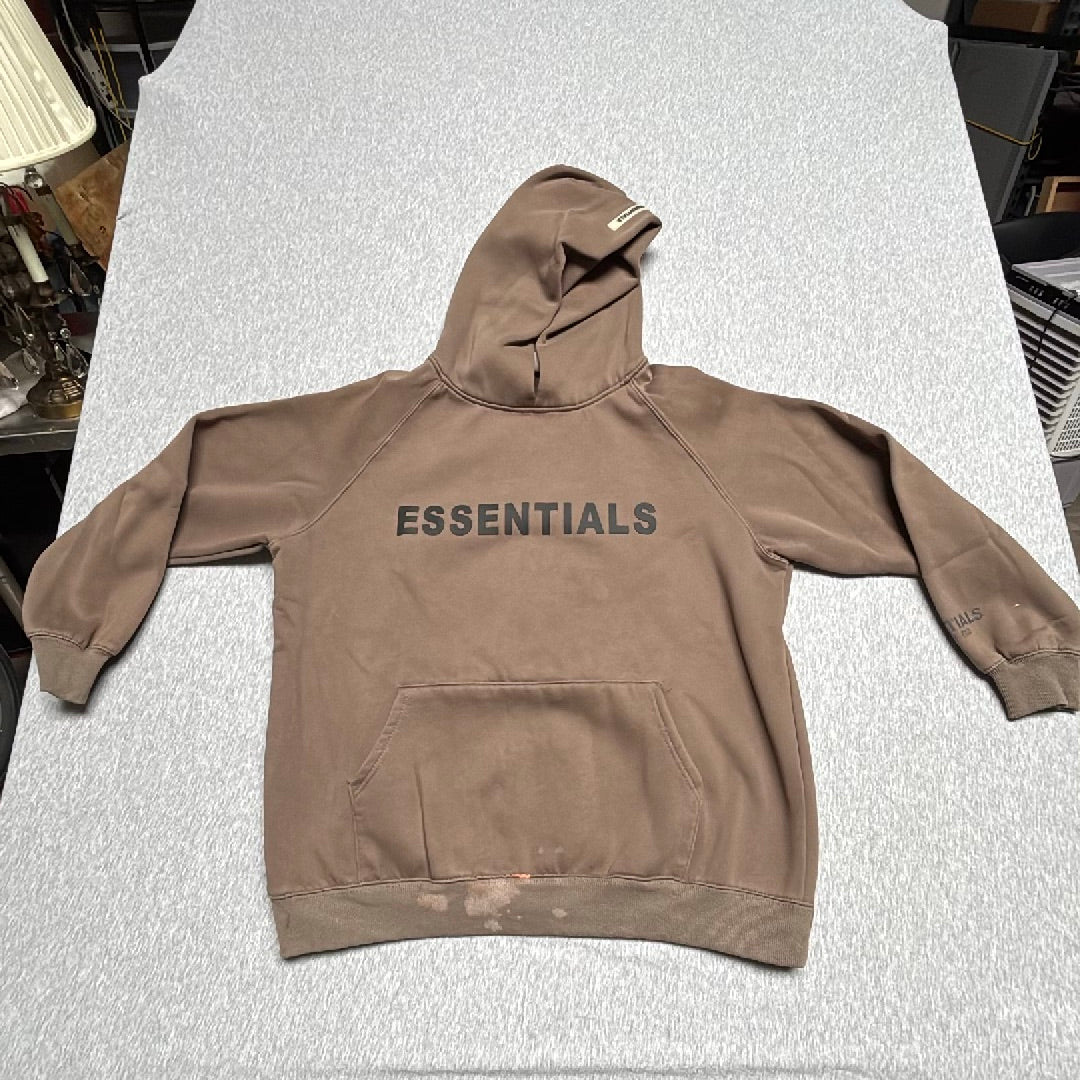 Essentials Fear Of God Pullover Hoodie Size Medium Brown