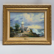 Thomas Kinkade "A Light In The Storm” Framed 12x16 Canvas C.O.A. Edition I 1998