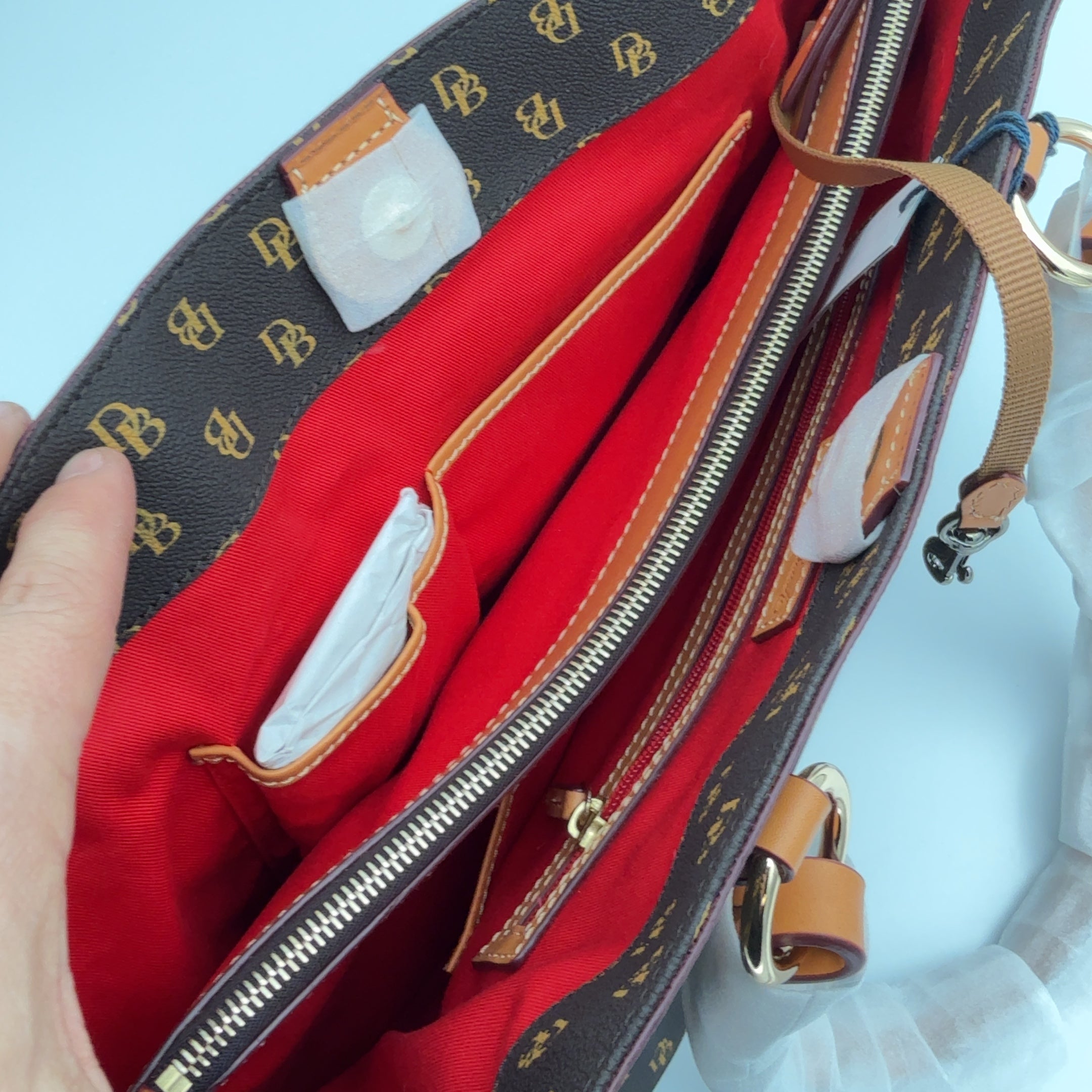 Dooney & Bourke Brown Monogram Leather Tammy Tote NWT!