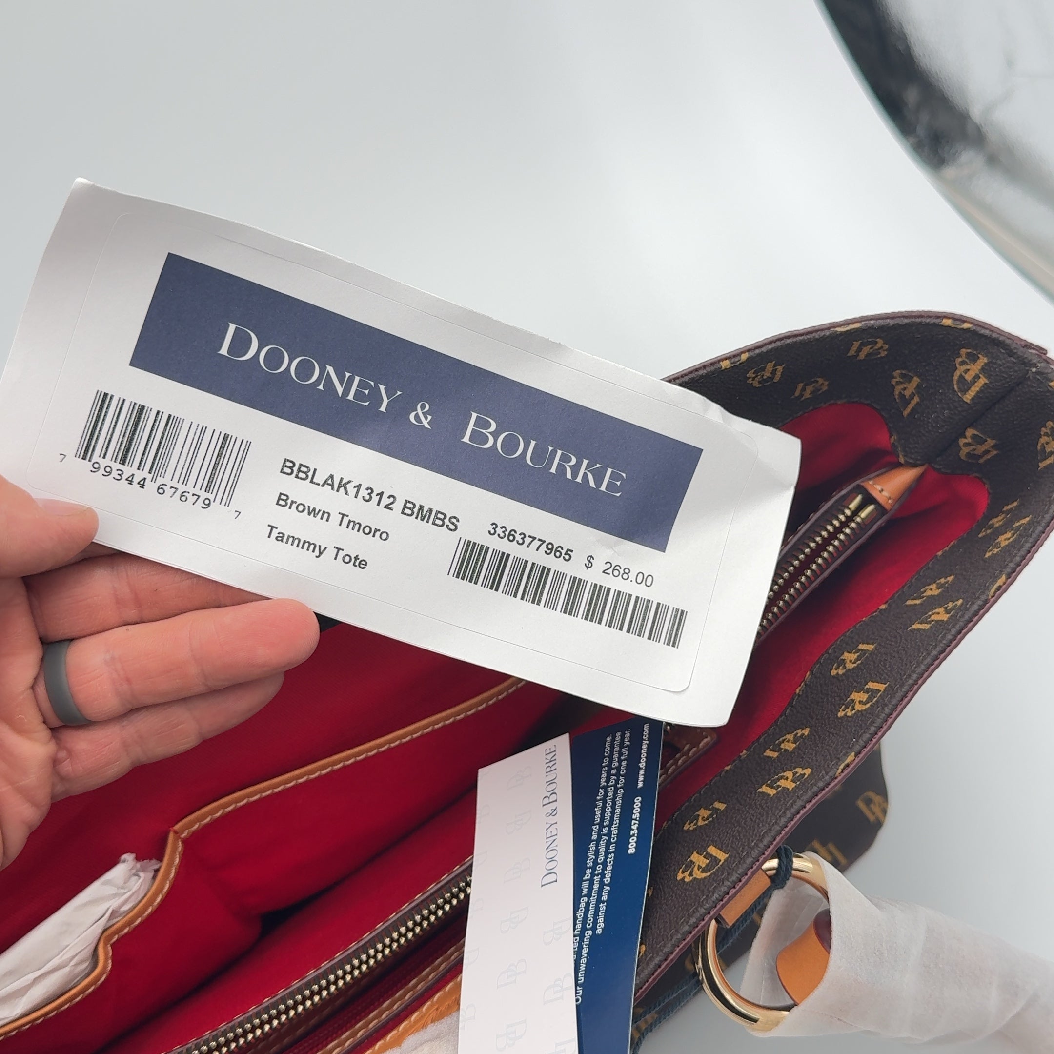 Dooney & Bourke Brown Monogram Leather Tammy Tote NWT!