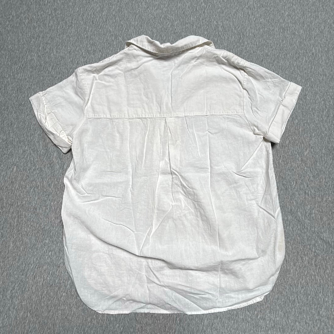 Madewell Womens White Linen Blend Short Sleeve Split Neck Popover Top Size S