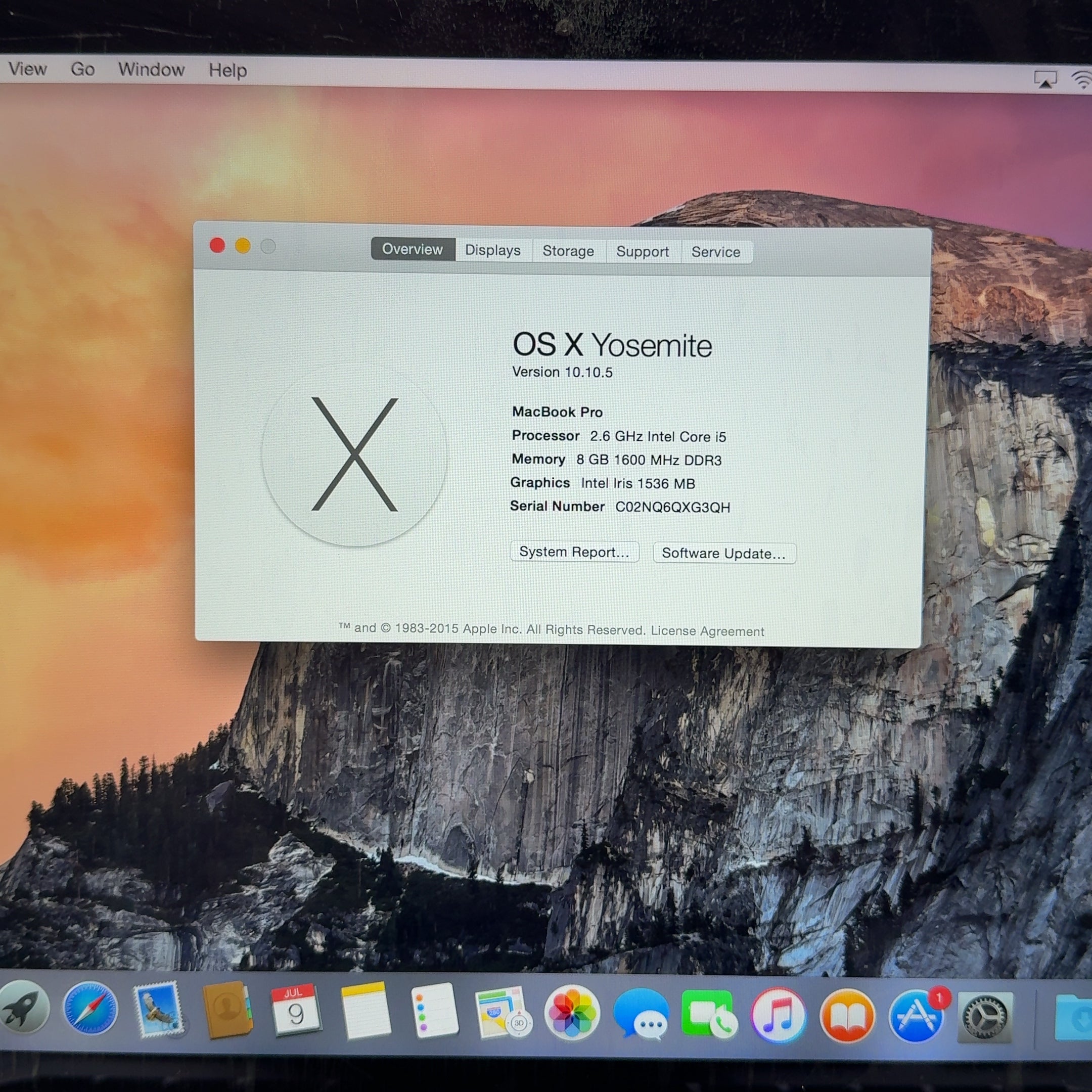 Apple MacBook Pro 13.3" 120GB SSD 8GB DDR3 i5 @ 2.6 GHz Laptop A1502 Silver