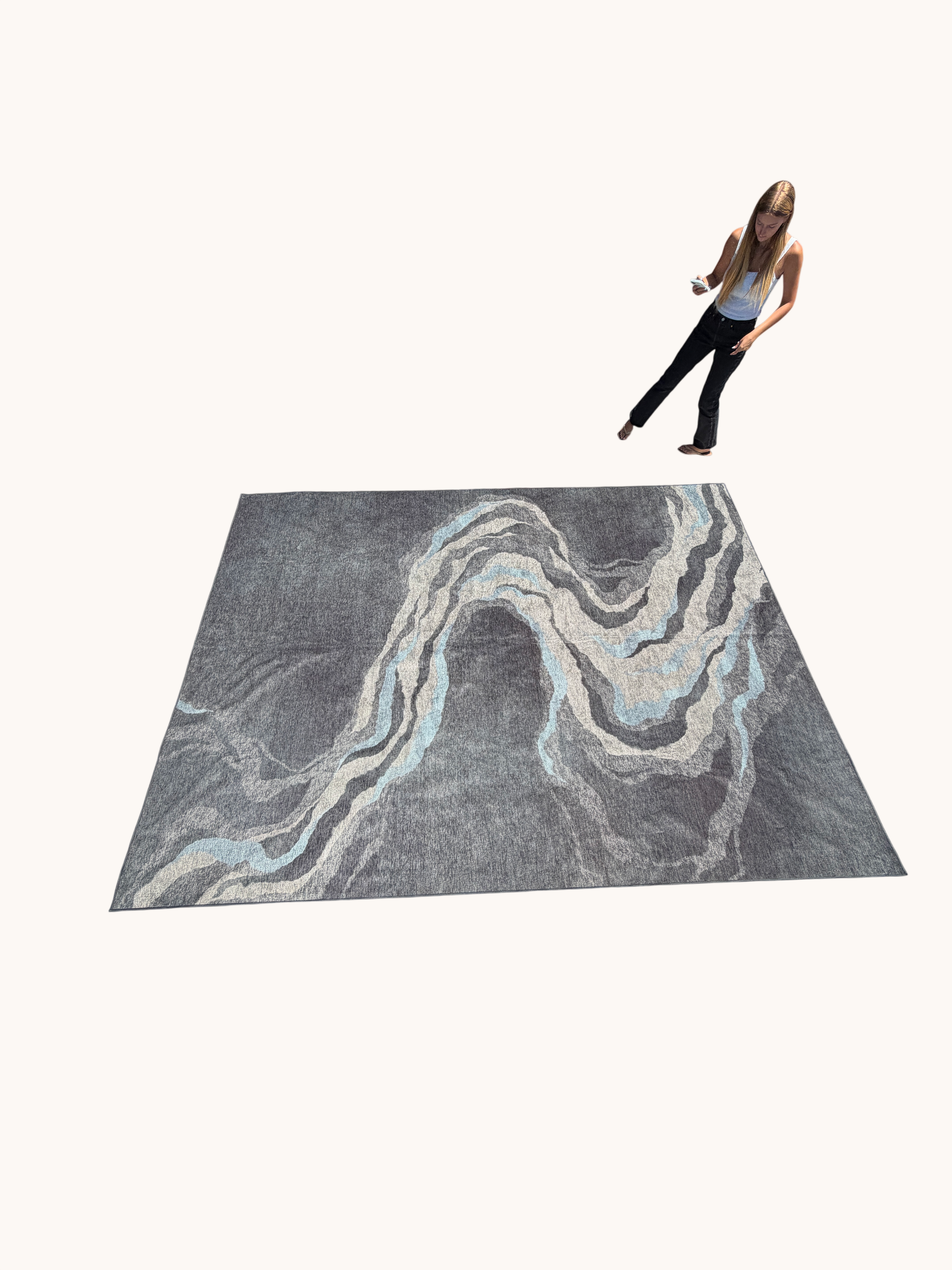 Ruggable Kaveri Smoke 9x12 Washable Rug + Pad