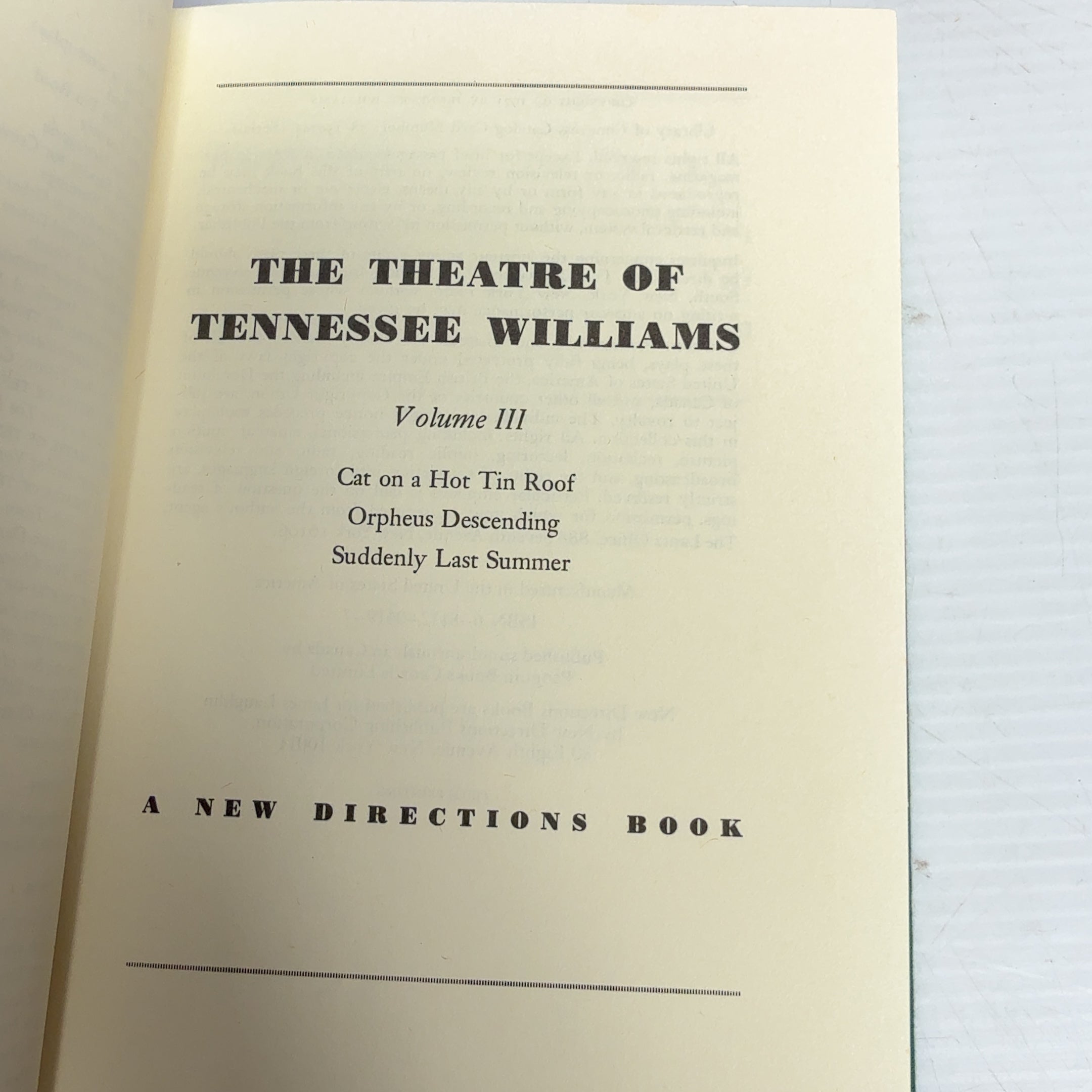 The Theatre of Tennessee Williams Volumes 1-7 Hardcover Set New Directions Plays