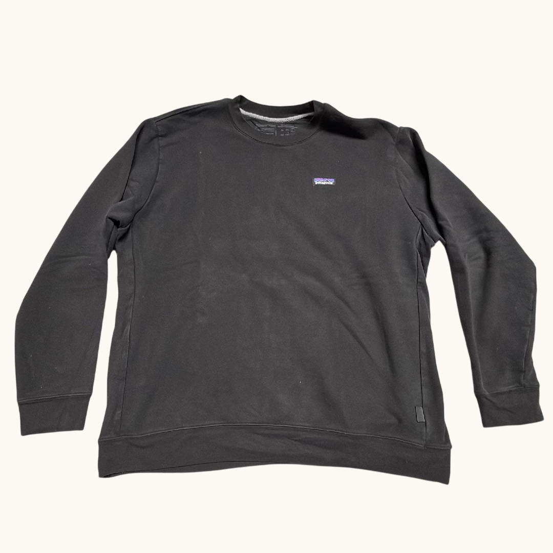 Patagonia Uprisal Crew Sweatshirt Mens XXL Black Recycled P-6 Logo Pullover