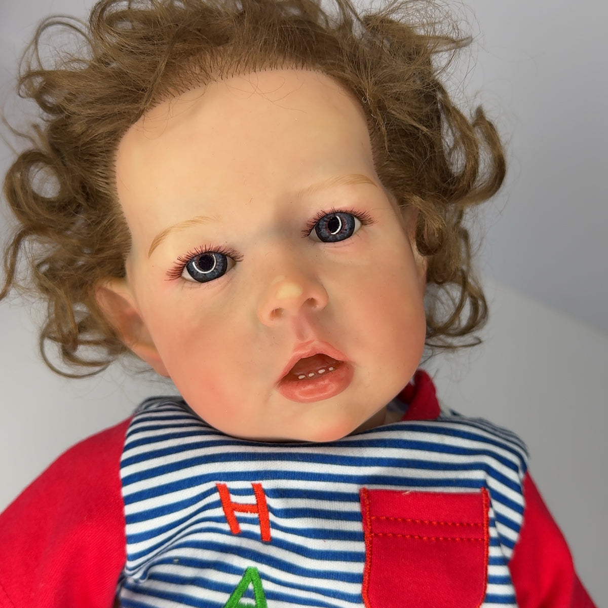 Handmade 28" Reborn Full Body Doll Lifelike Baby Gift w/ Rooted Curly Hair