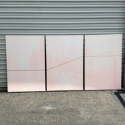 3-Piece Original Art 36" Tall, 72" Wide Pink / Gold