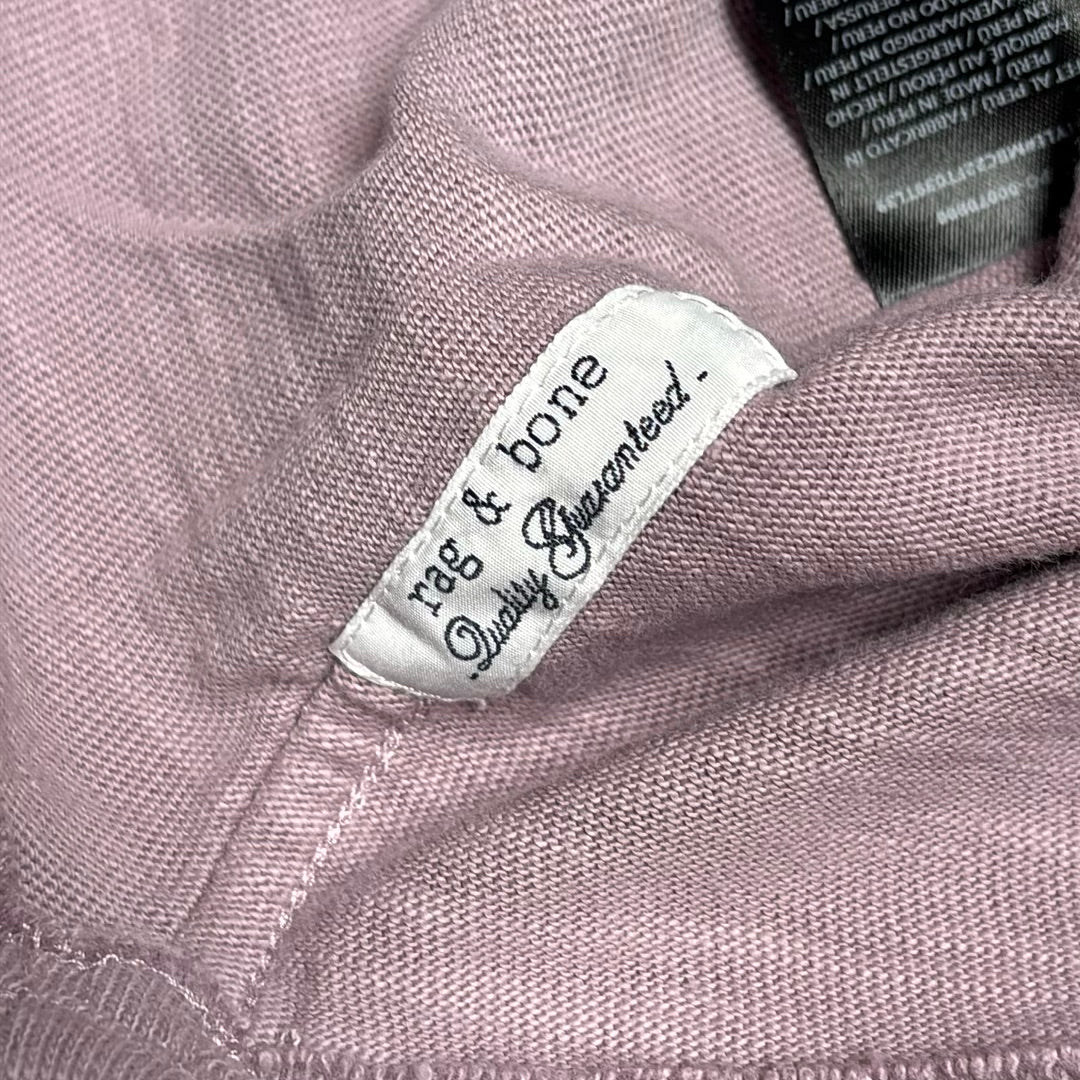 Rag & Bone Slub Cotton Short Sleeve Tee Mauve Lavender XL