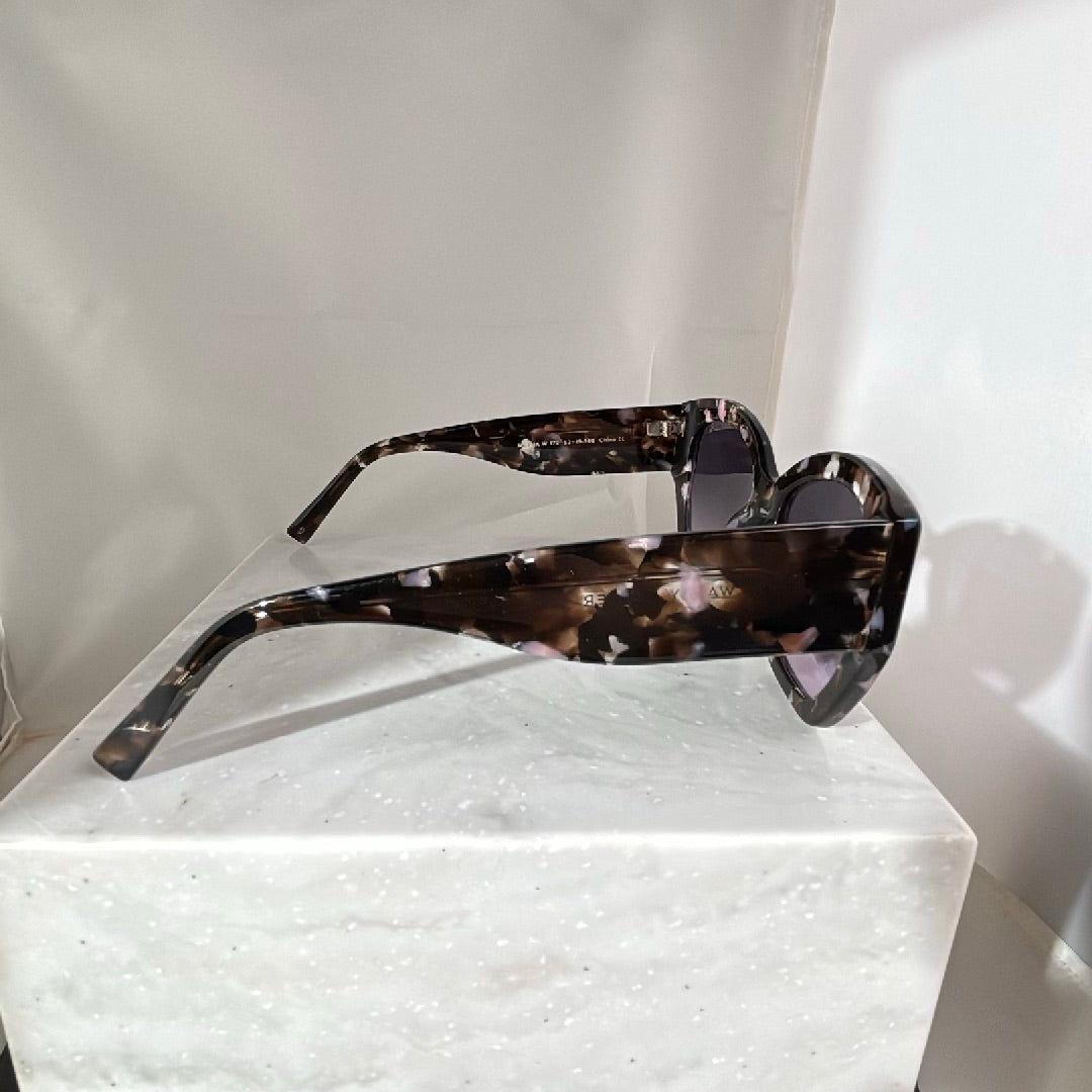 Warby Parker Masha Wide Sunglasses Black Currant Tortoise Cat Eye 52-19-140