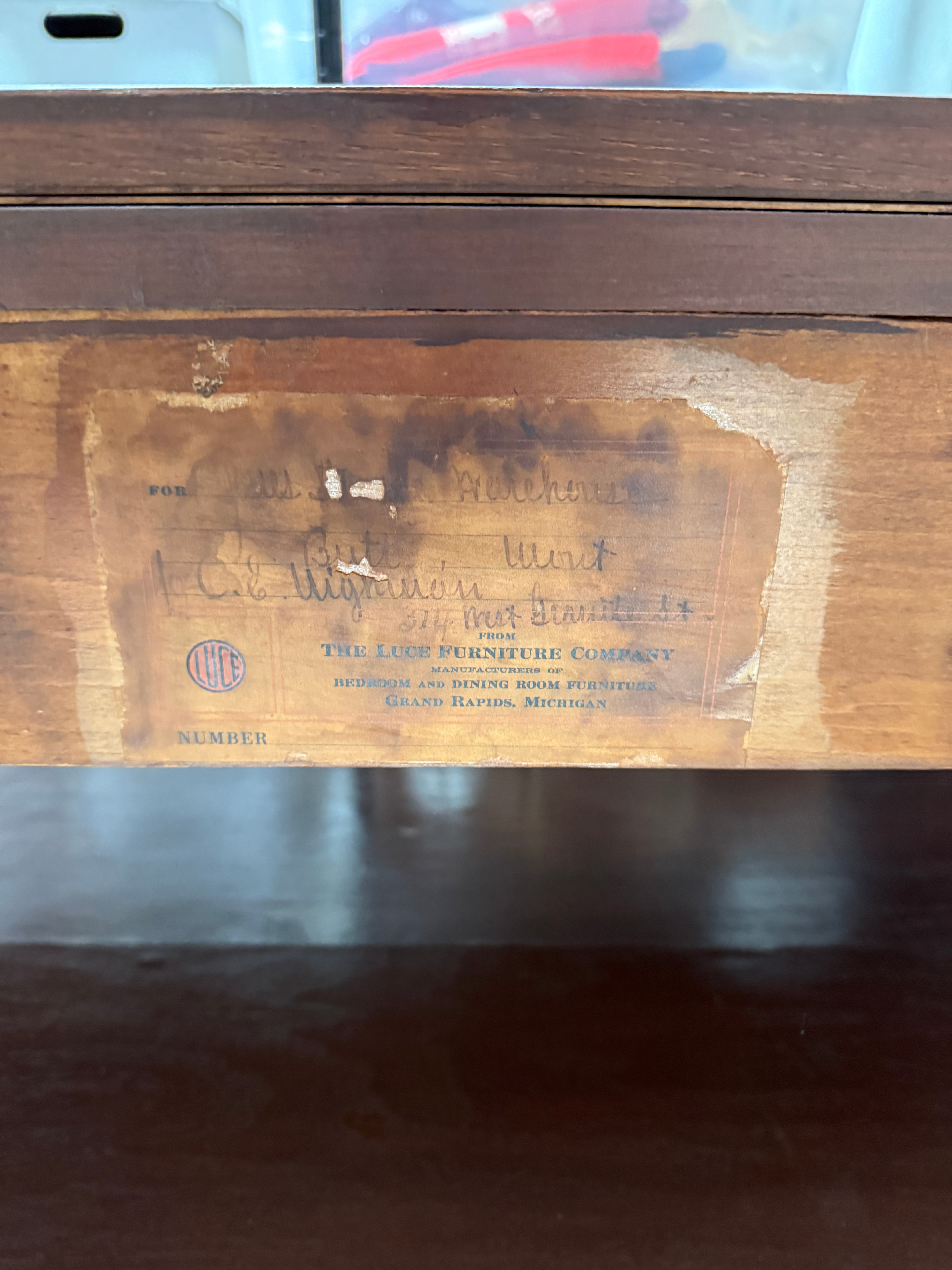 Antique The Luce Furniture Company Queen Anne Mahogany Server Table
