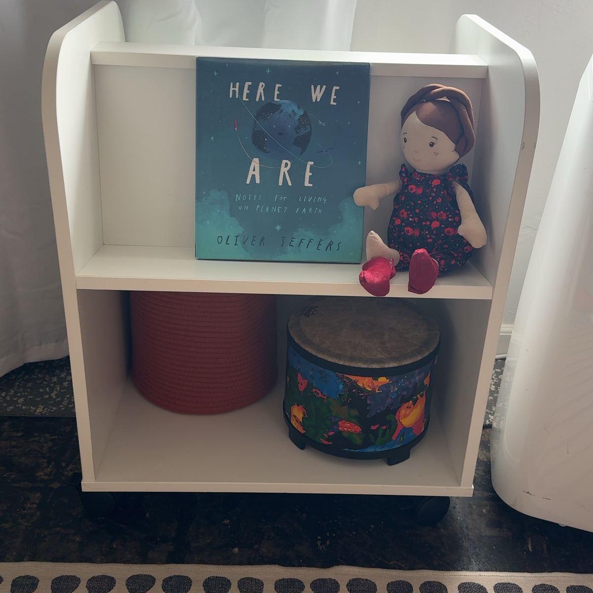 mtrl Design "Library" Book Cart 2-Sided, Storage Cubby