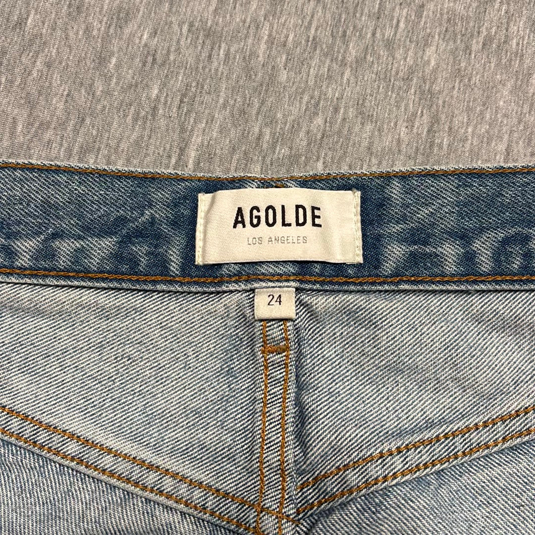 AGOLDE 90's Jean High Rise Straight Leg Crop Denim Raw Hem A069-1371