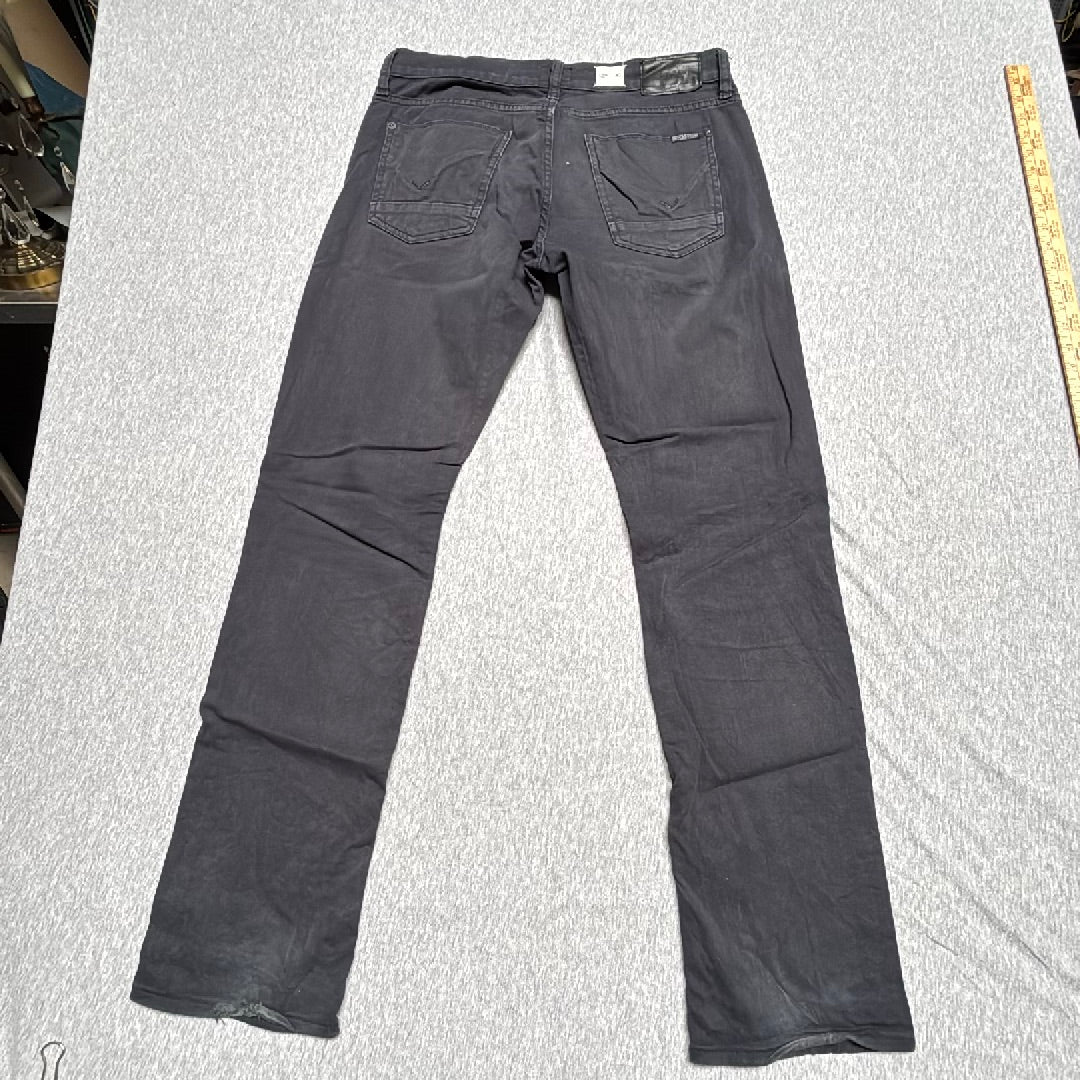Hudson Byron Straight Leg Pants Mens 30 Charcoal Gray Stretch Twill Button Fly