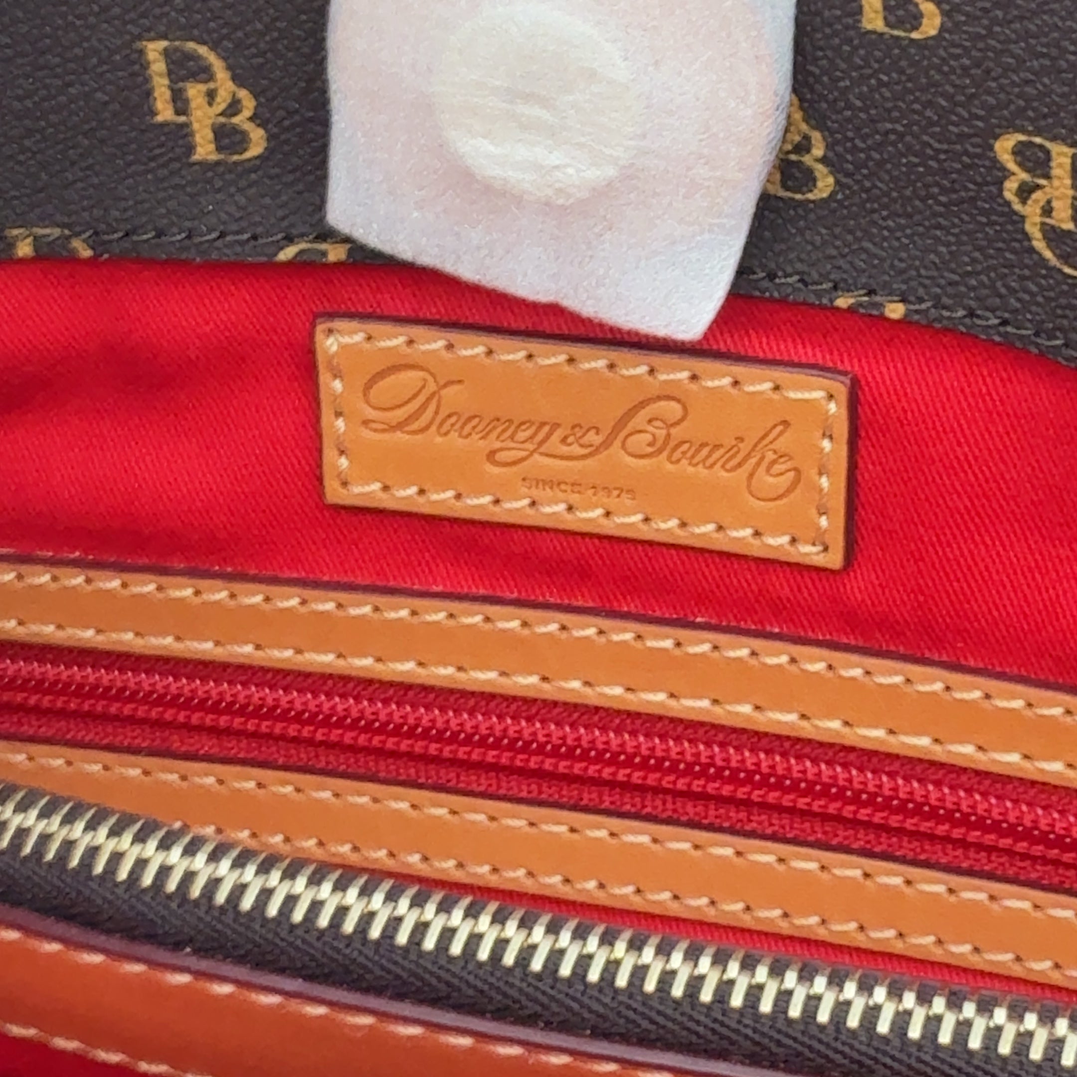 Dooney & Bourke Brown Monogram Leather Tammy Tote NWT!