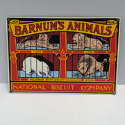 Vintage Sign Barnum’s Animals Porcelain Enameled National Biscuit Company